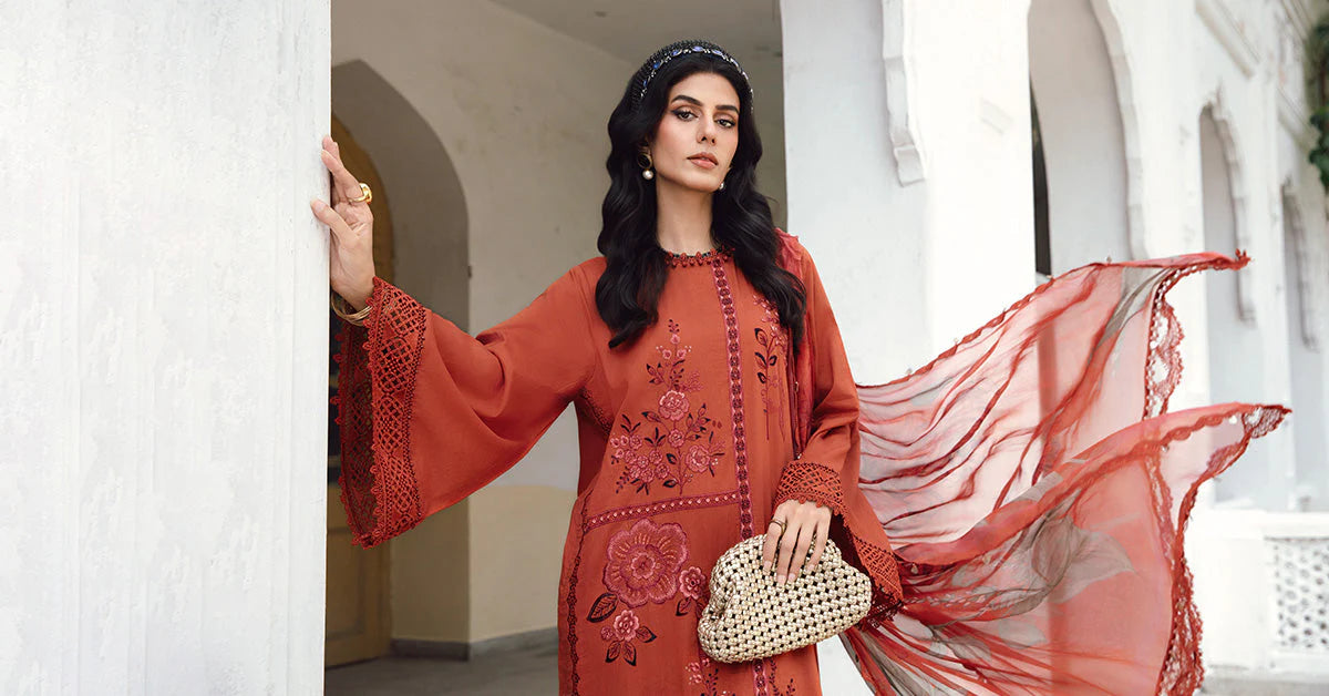 3 Piece Unstitched Embroidered Cambric Suit | MPT-2701-B - RTS