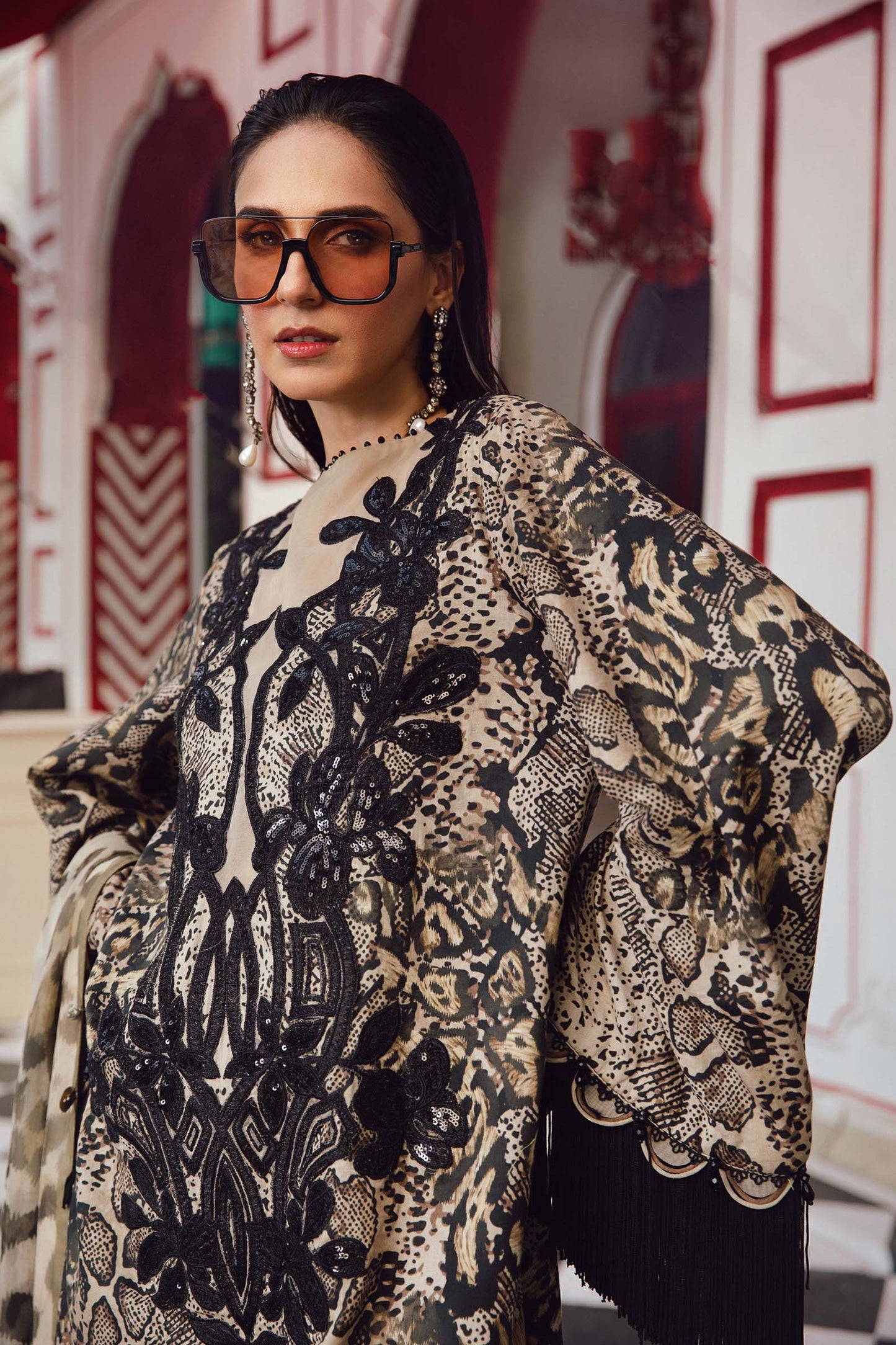 3 Piece Unstitched Embroidered Linen Suit | MPT-2702-B - RTS