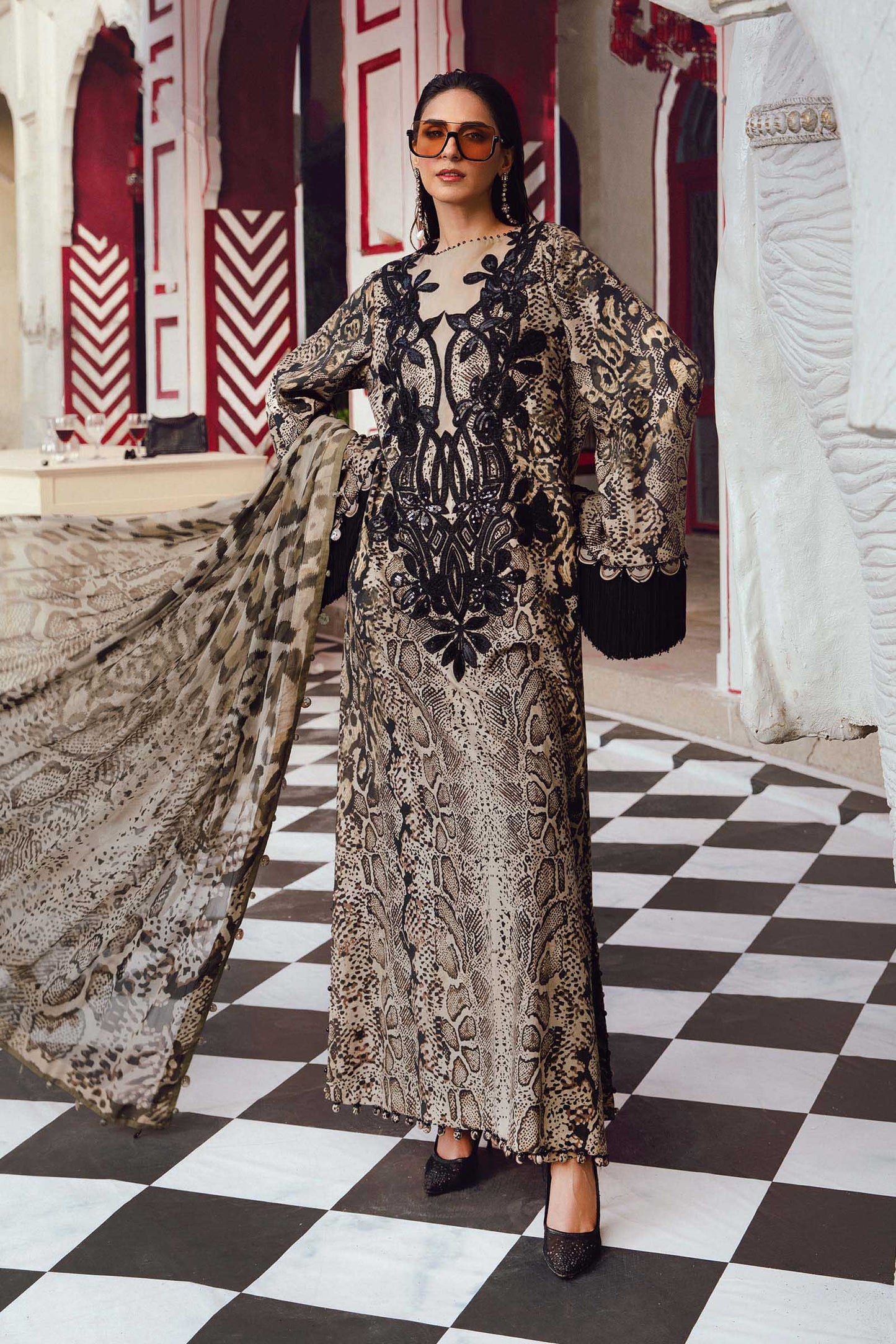 3 Piece Unstitched Embroidered Linen Suit | MPT-2702-B - RTS
