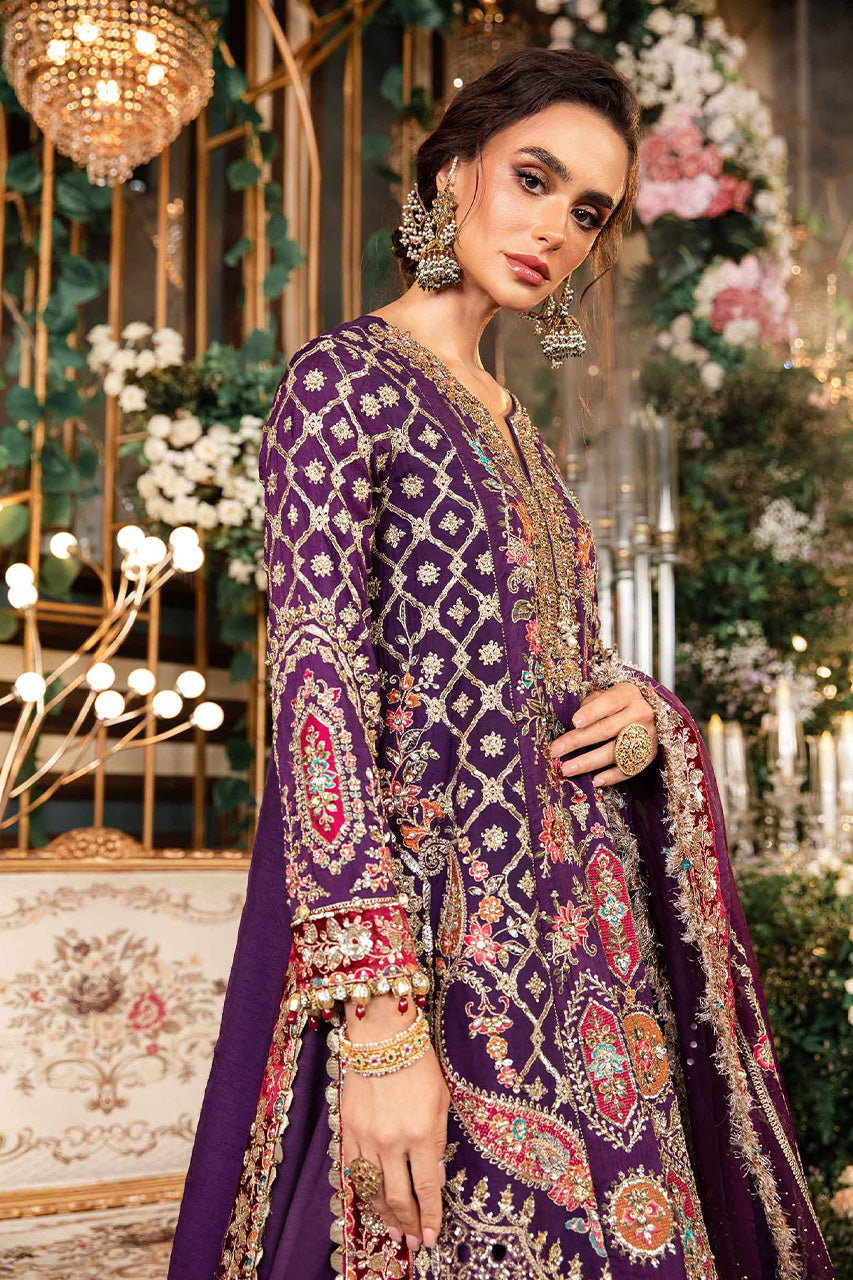 Mbroidered'24-3 Piece Unstitched Embroidered Raw Silk Suit  BD-2903