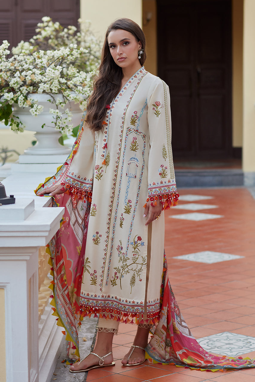 Luxury Lawn '25 - Beige Bloom