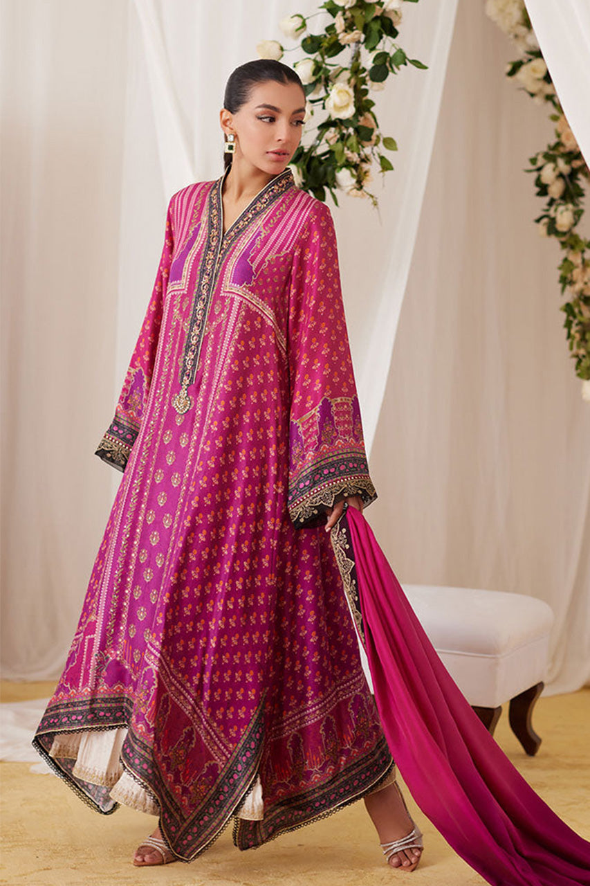 Lea Fall'24 - Sola Printed Raw Silk Shirt And Dupatta