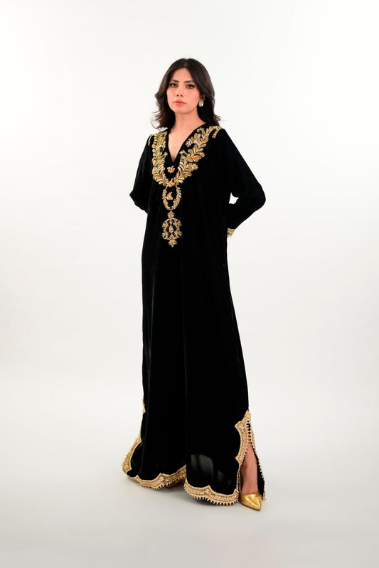 Black Noir Plain Chiffon Dupatta