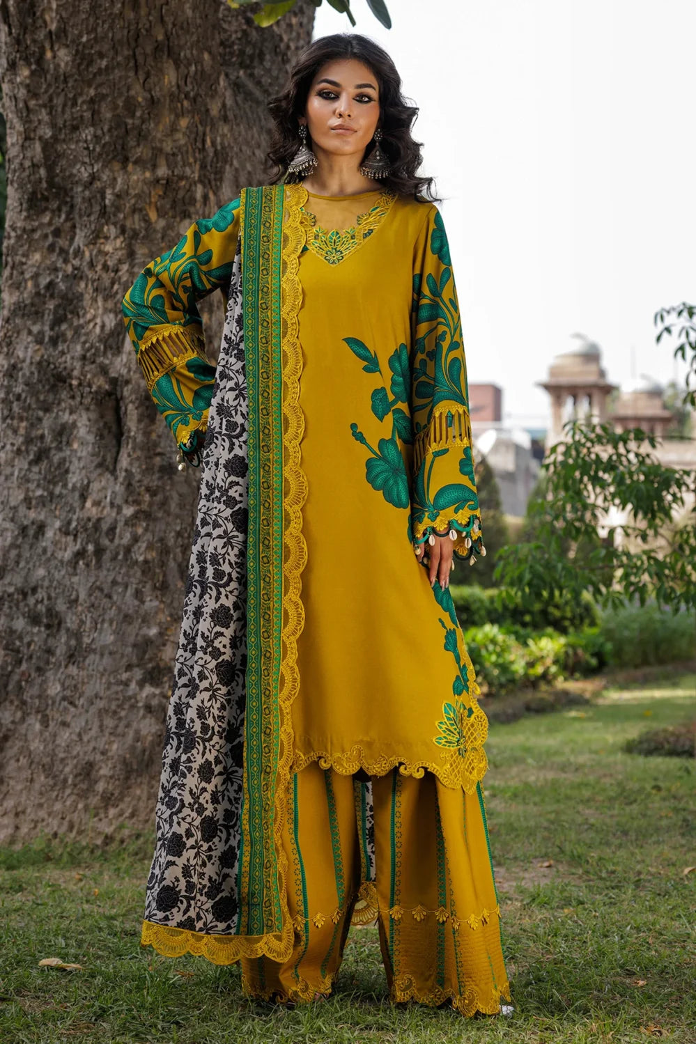 Charizma Luxury Winter Unstitched 3-Piece Suit – Mustard Yellow CCW6-11 - RTS