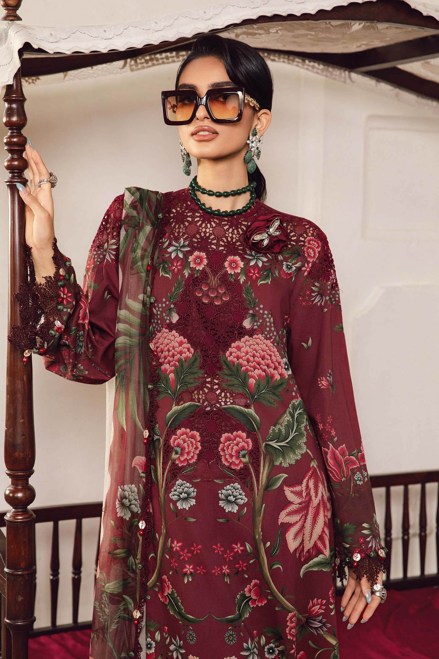 3 Piece Unstitched Embroidered Cambric Suit | MPT-2709-A - RTS