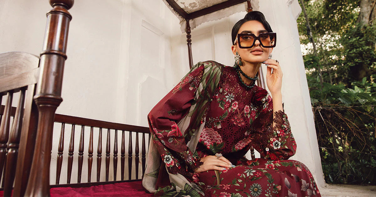 3 Piece Unstitched Embroidered Cambric Suit | MPT-2709-A - RTS