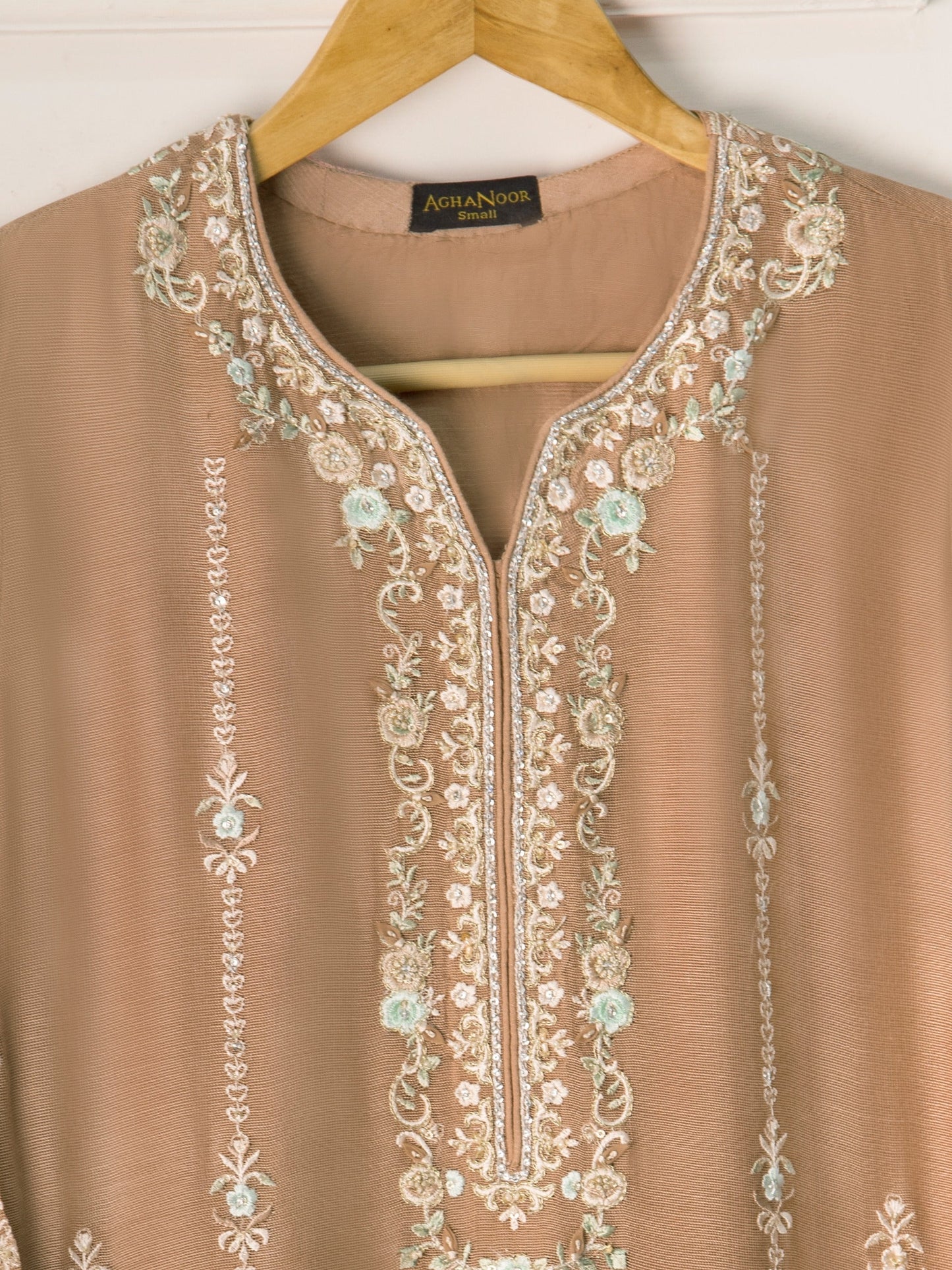 2 Piece- Pure Cotton Net Embroidered Suit S110762