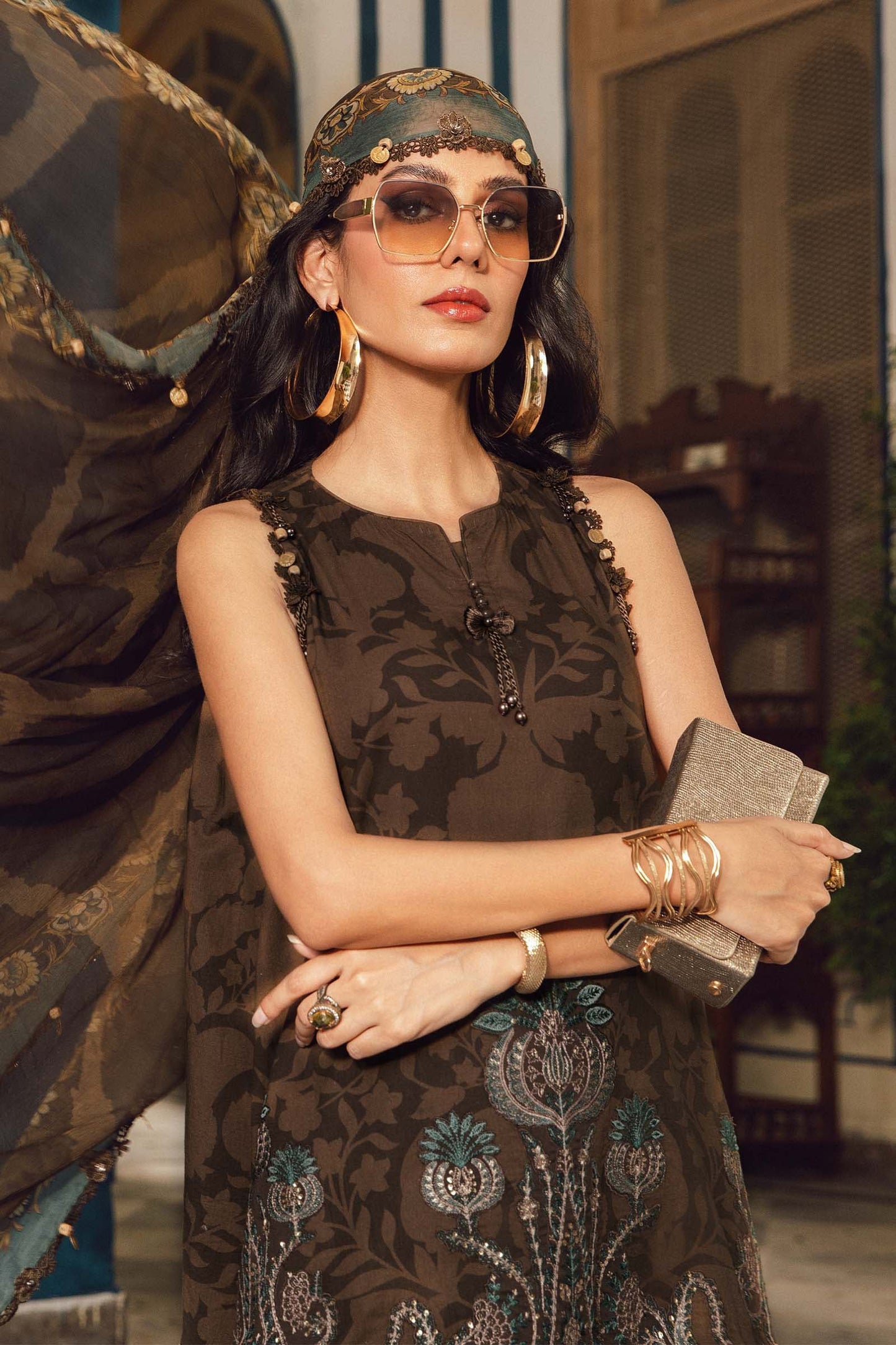 3 Piece Unstitched Embroidered Cambric Suit | MPT-2704-A - RTS