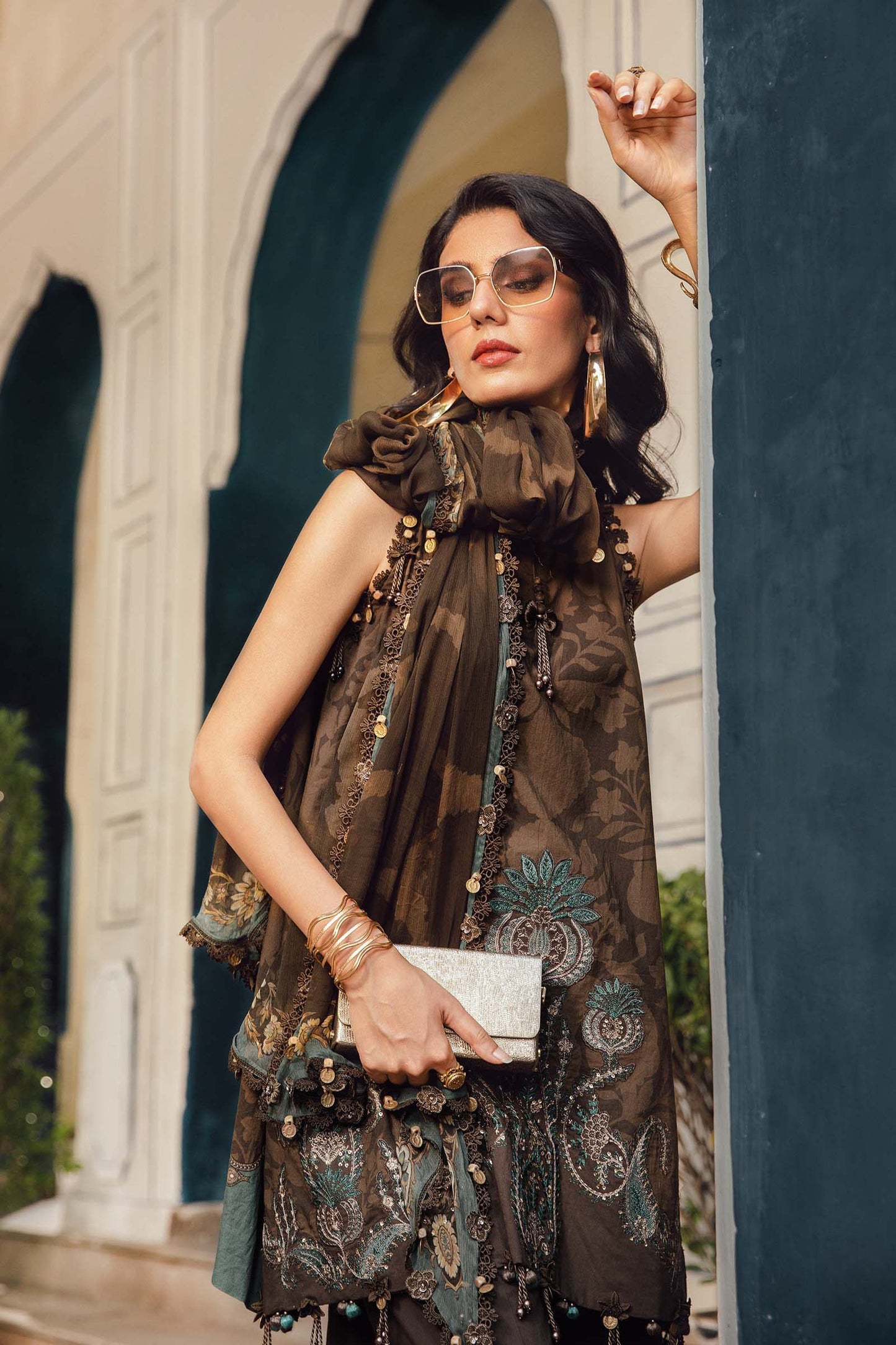 3 Piece Unstitched Embroidered Cambric Suit | MPT-2704-A - RTS