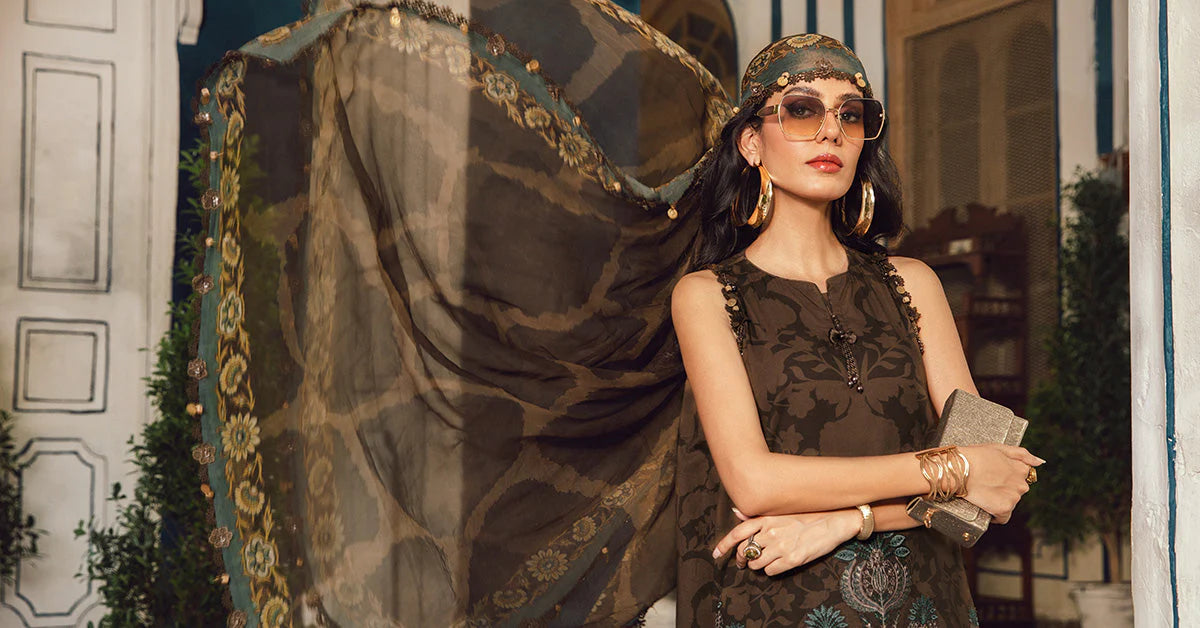 3 Piece Unstitched Embroidered Cambric Suit | MPT-2704-A - RTS