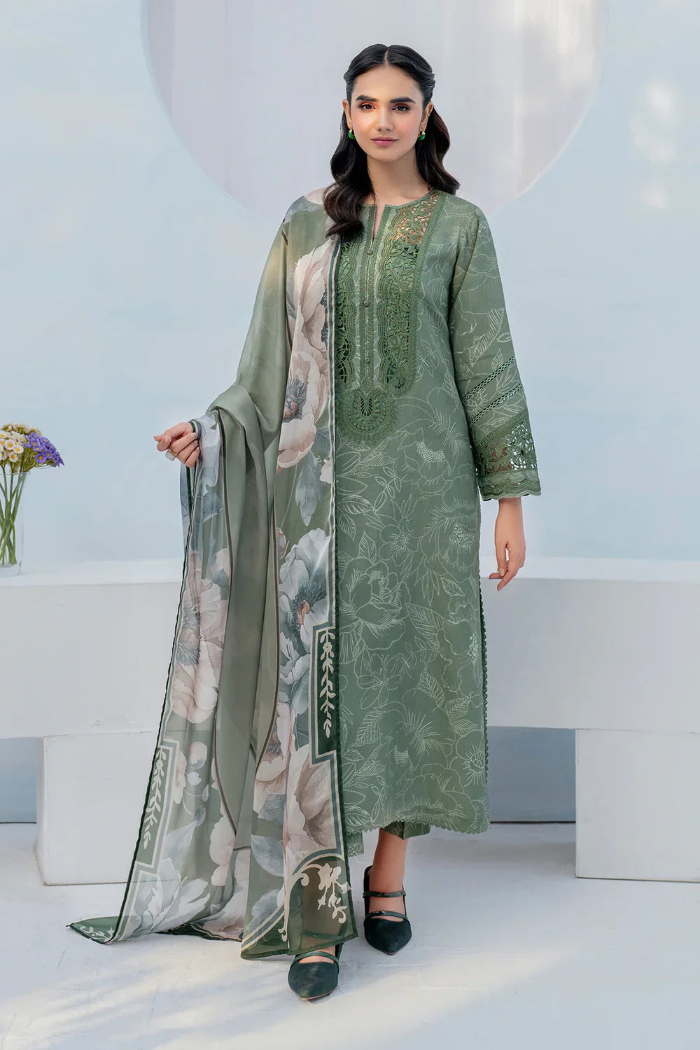 Unstitched'25 - EMBROIDERED VISCOSE SILK UF-4045