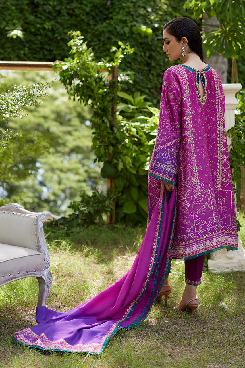 Mayna festive'24 - Tazeen Magenta Ombre Shirt And Dupatta