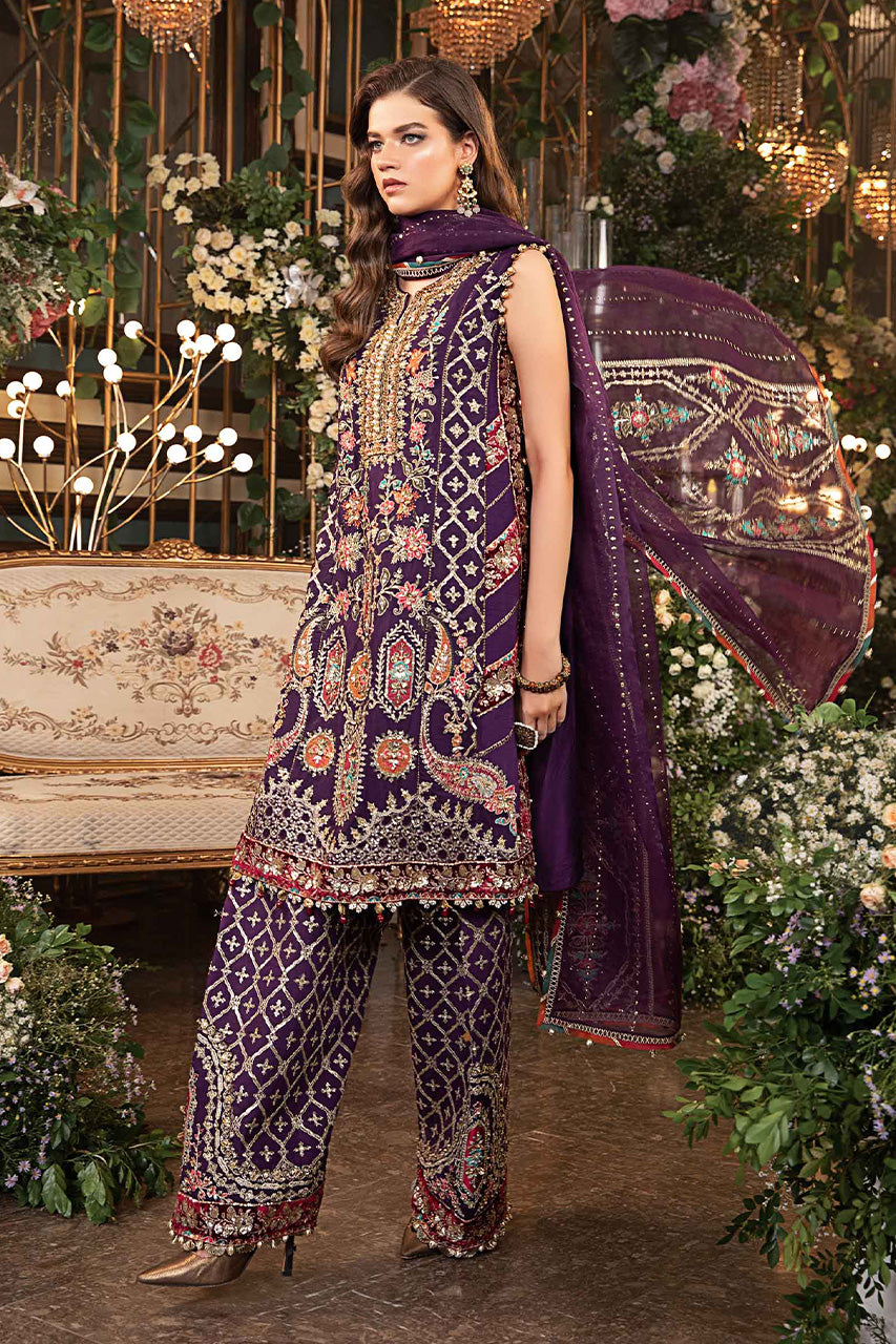 Mbroidered'24-3 Piece Unstitched Embroidered Raw Silk Suit  BD-2903