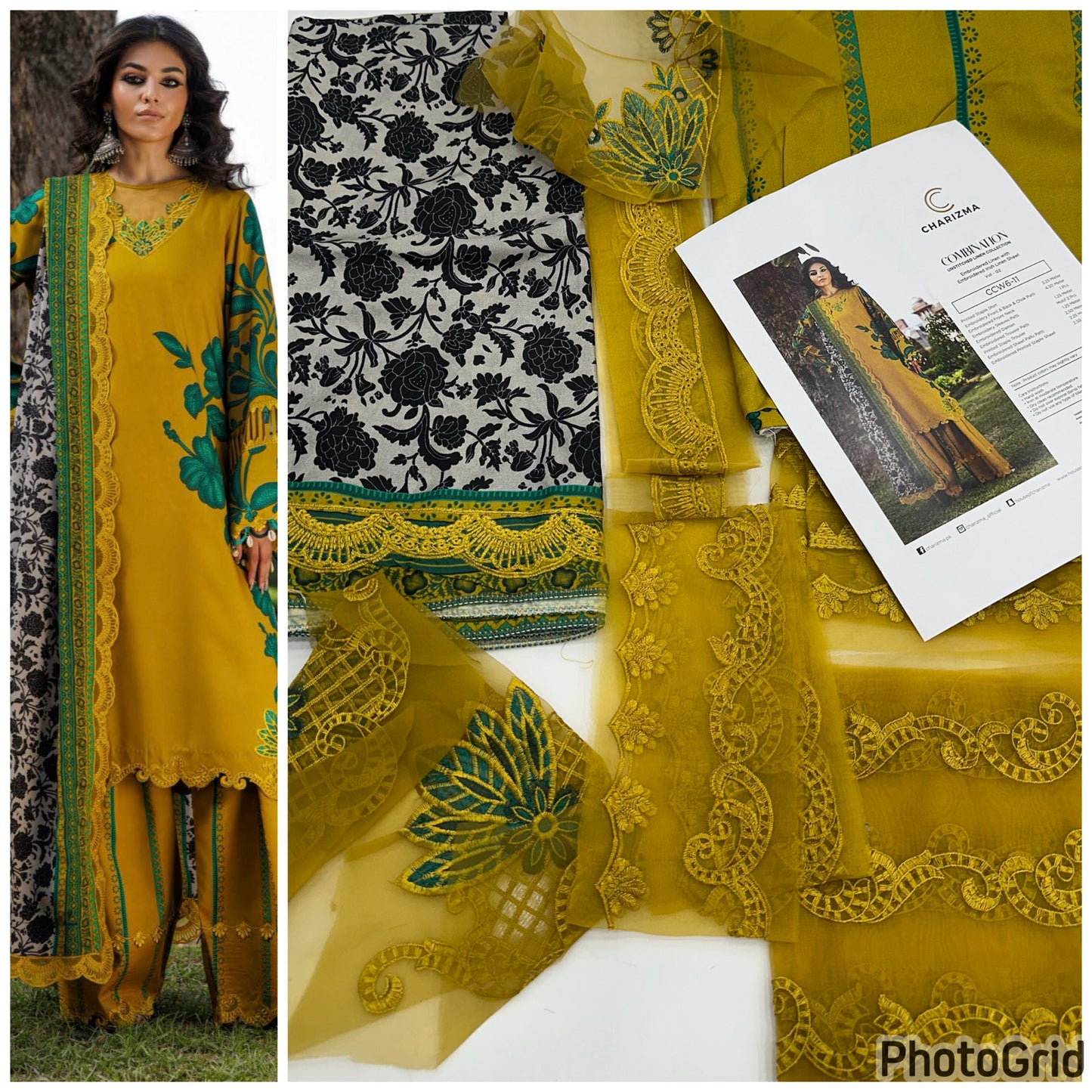 Charizma Luxury Winter Unstitched 3-Piece Suit – Mustard Yellow CCW6-11 - RTS