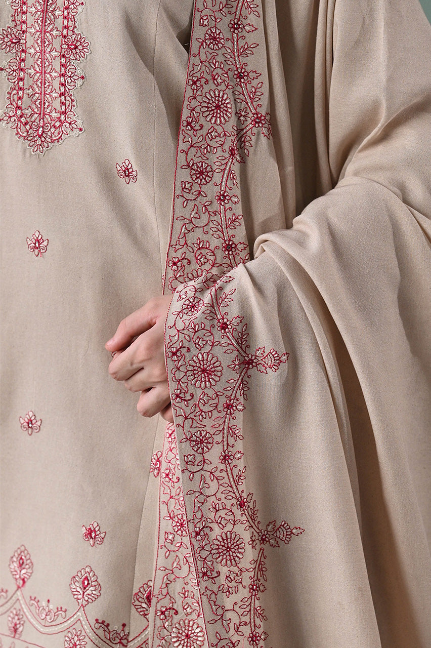 KARANDI'24-IVORY SKIN LUXURY EMBROIDERED KARANDI SET (NEL-24626) (RTS)