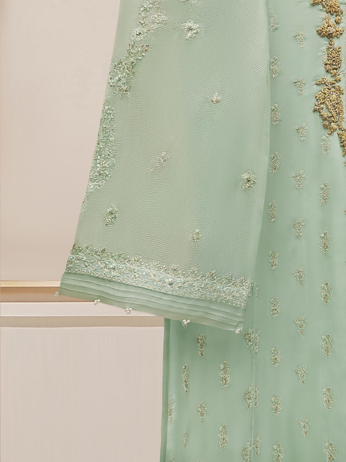 3 Piece - Embroidered Chiffon Suit S110116