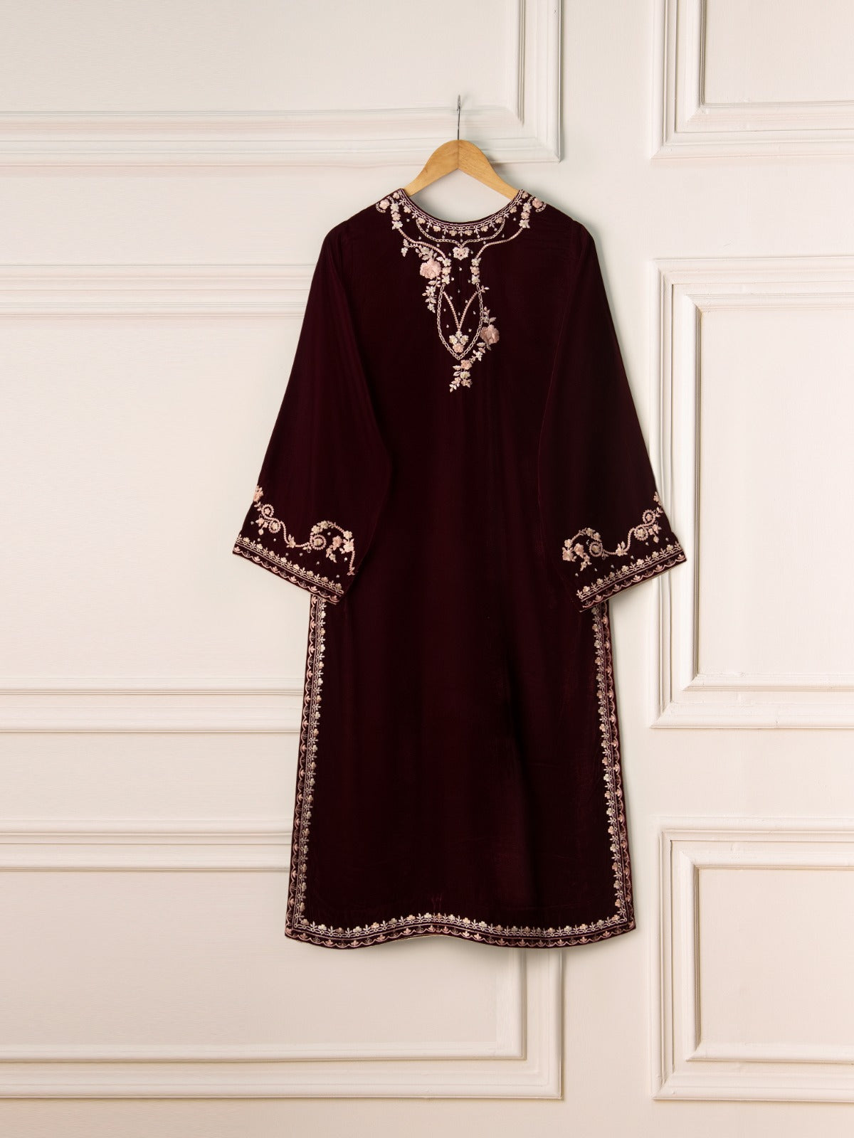 3 Piece- Embroidered Velvet Suit S110783