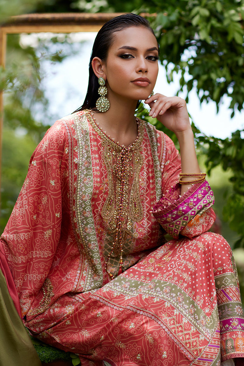 Mayna festive'24 - Bazif Burnt Orange Shirt And Dupatta