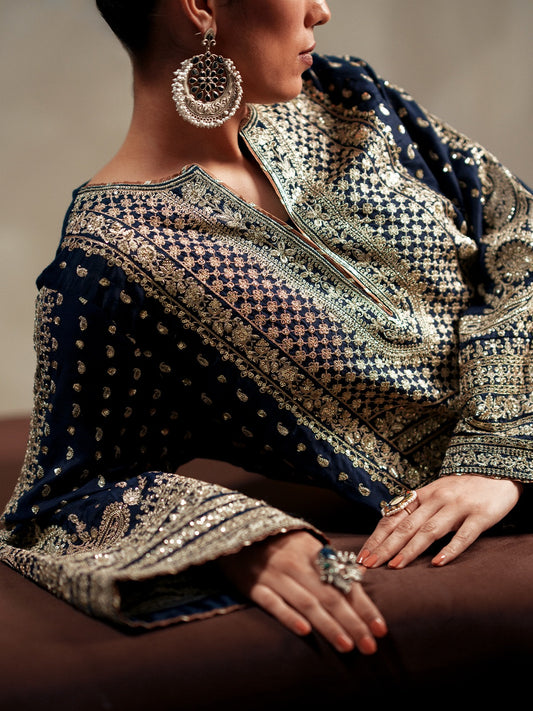 ETHNC Embroidered Suit - Blue