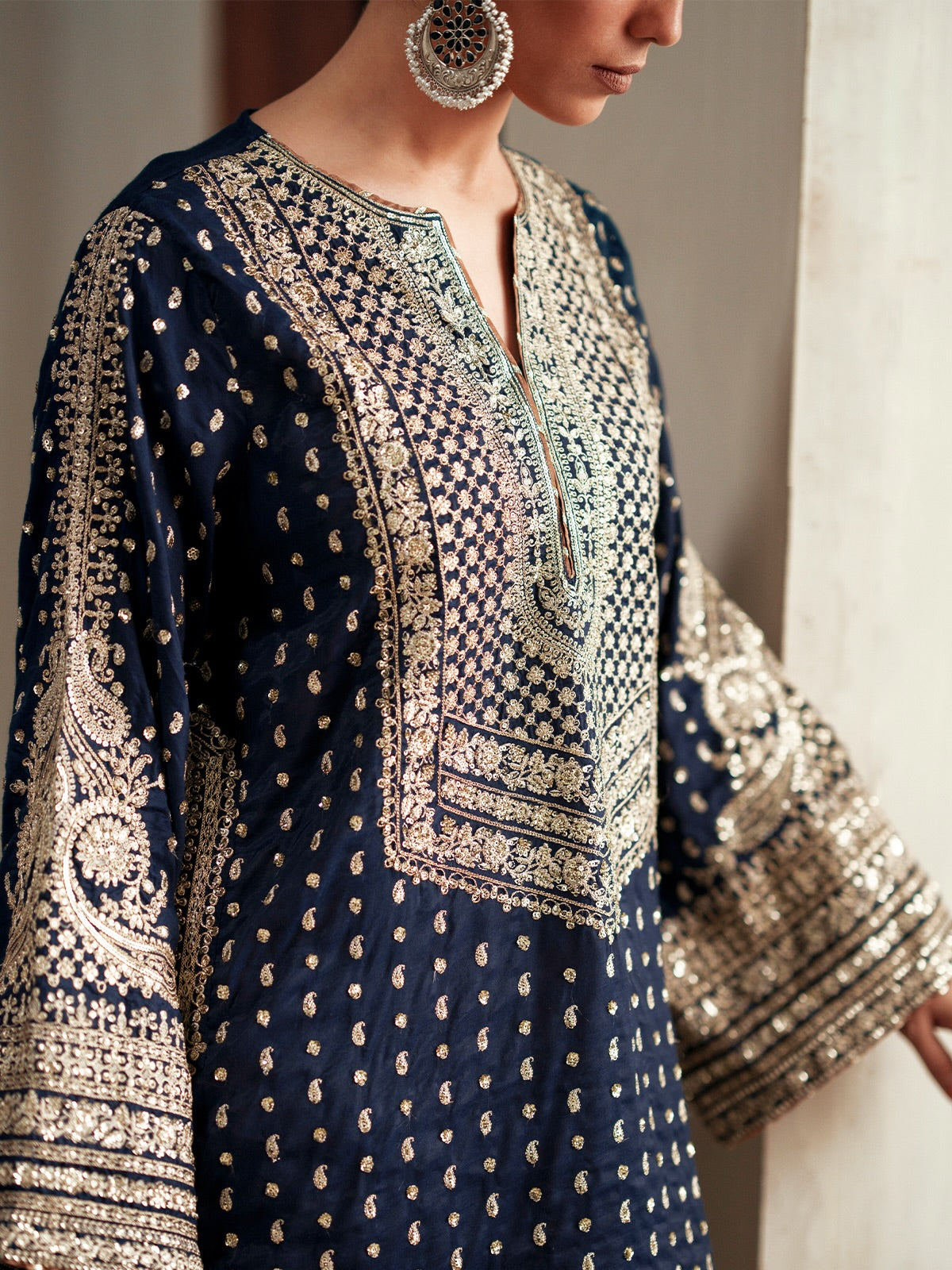 ETHNC Embroidered Suit - Blue