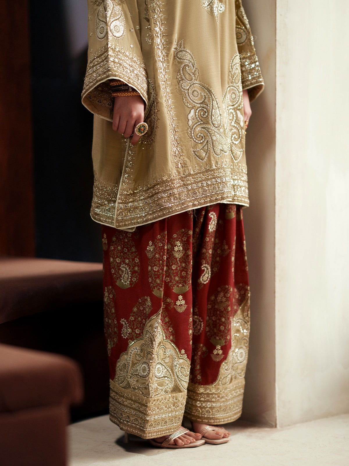 ETHNC Embroidered Suit - Beige