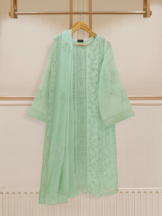 2 Piece - Embroidered Chiffon Suit S109708