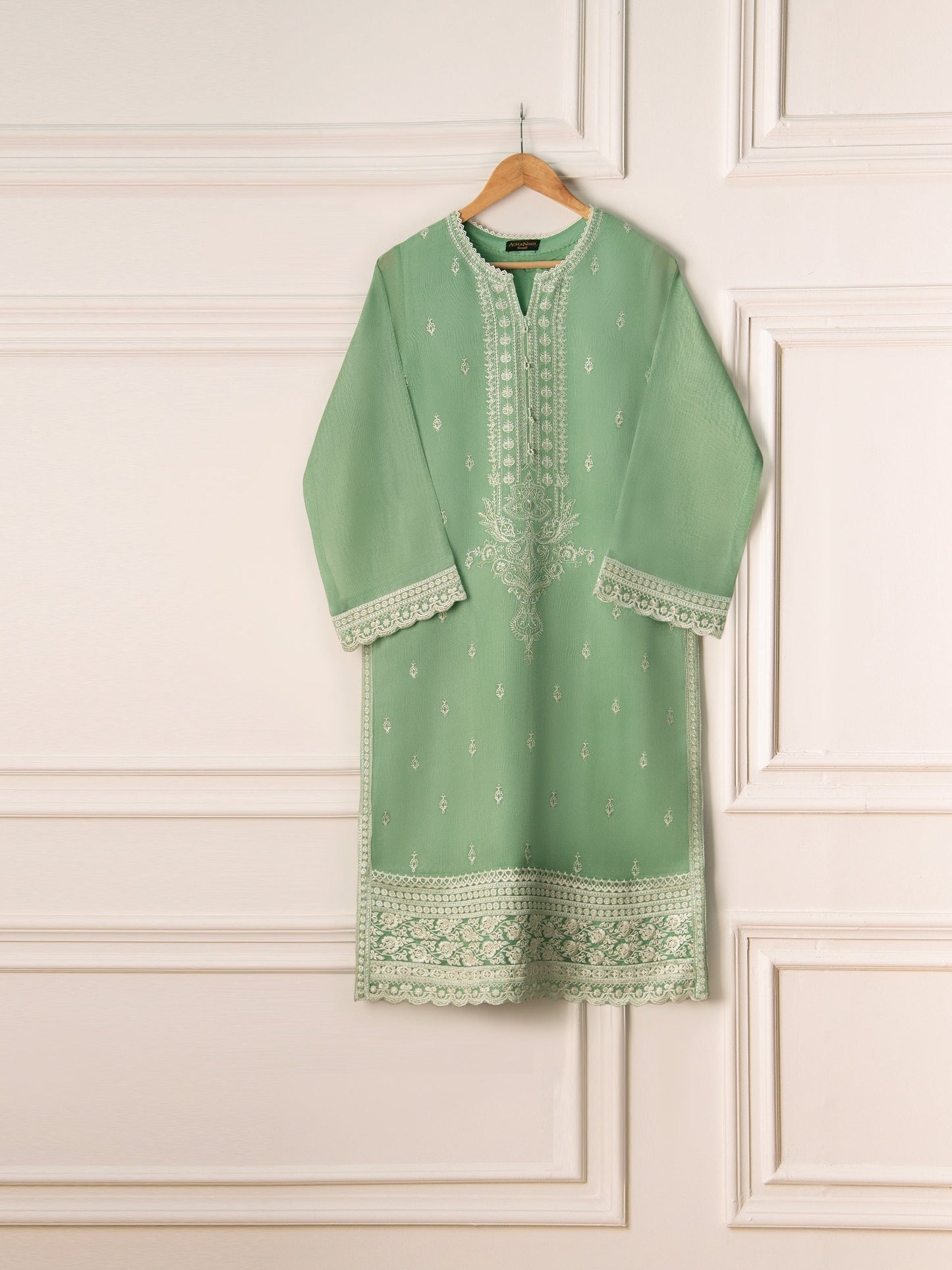 3 Piece- Pure Cotton Net Embroidered Suit S110944