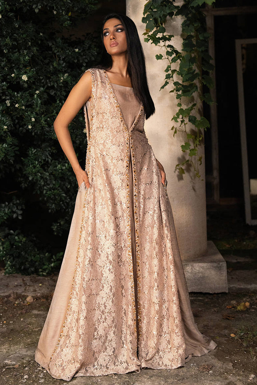 Afsanvi Festive Edit'24 - Crystal Lace Gown With Jumpsuit