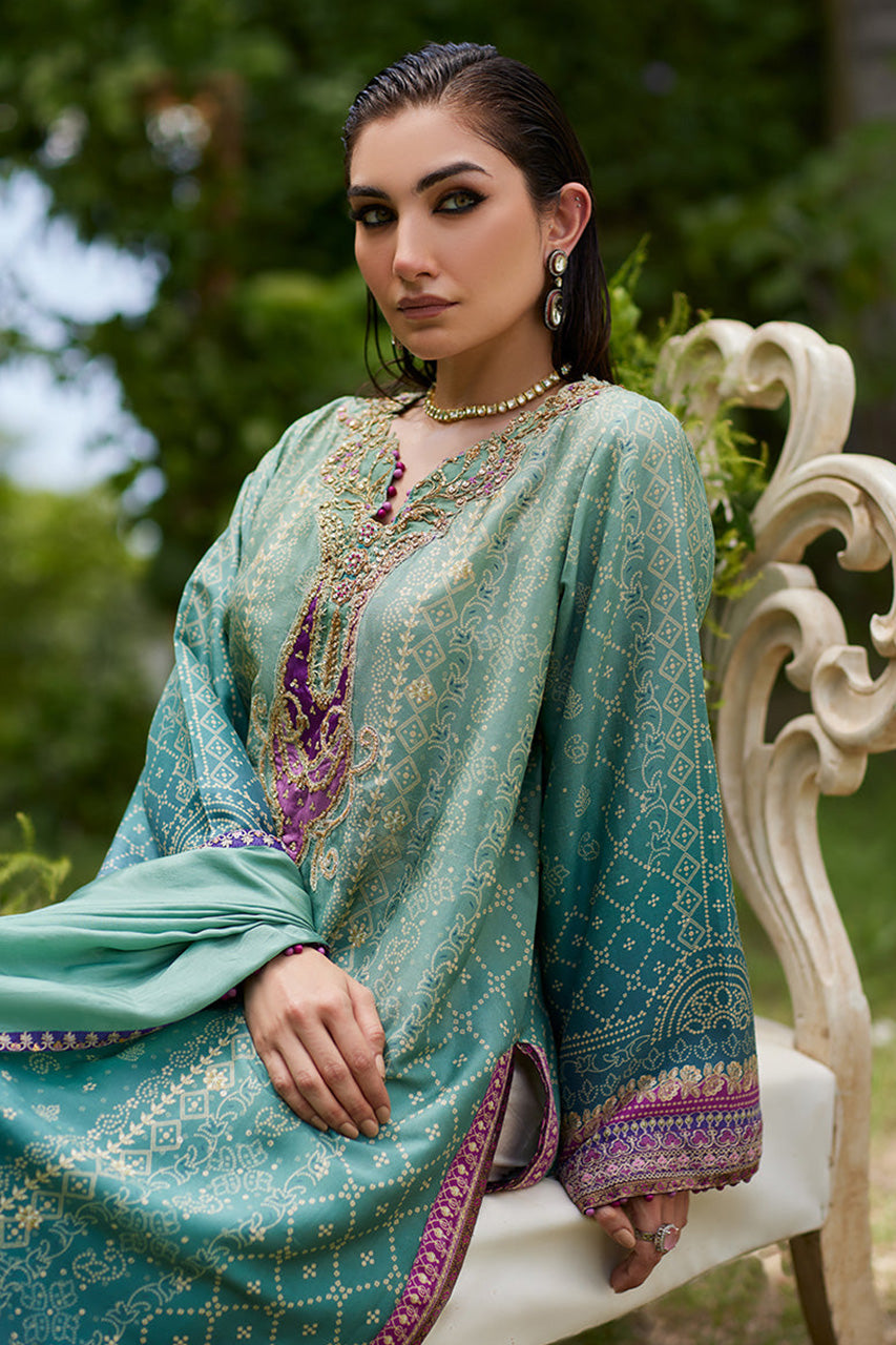 Mayna festive'24 - Leisha Teal Ombre Shirt And Dupatta