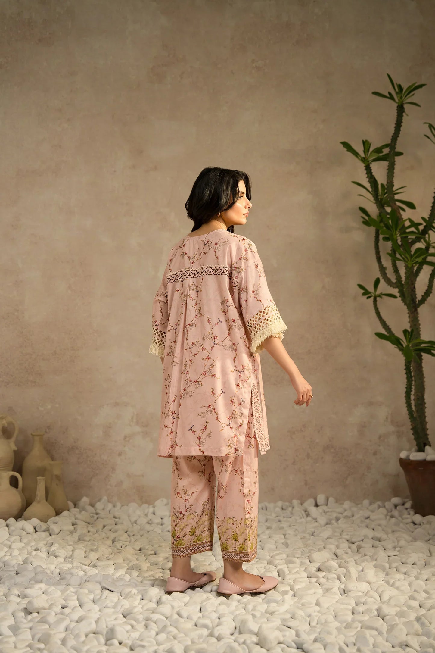 Lawn Pret '25- Dove Matching Set