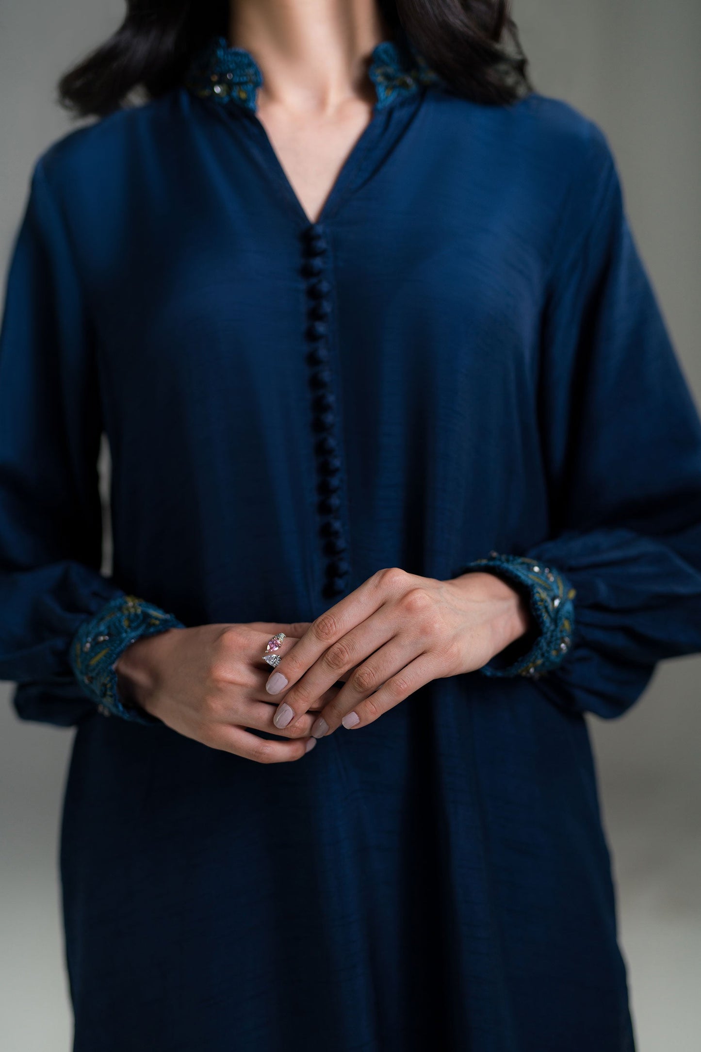 Deep Blue Tassel Tunic (D-07)