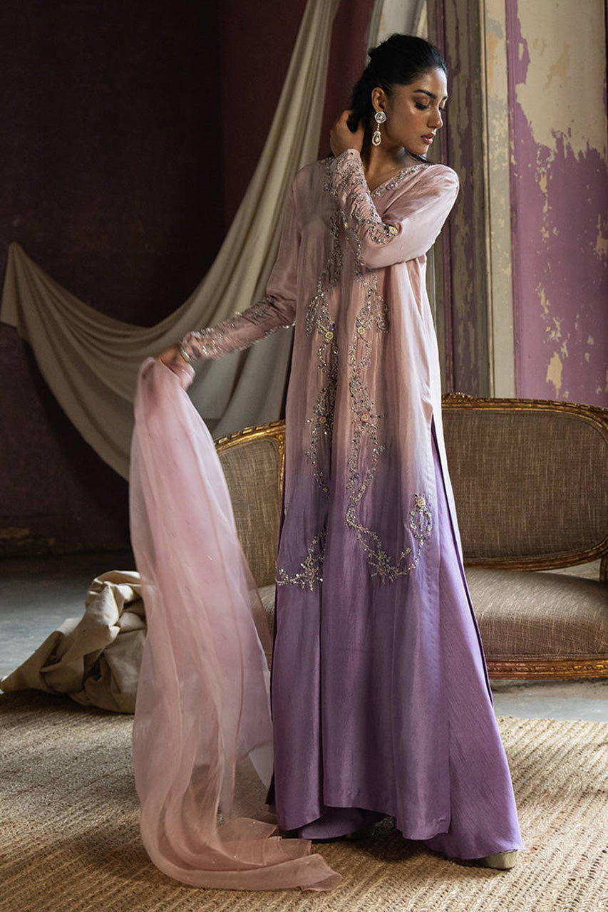 Afsanvi Festive Edit'24 - Lilac Ombre Silk With Pants