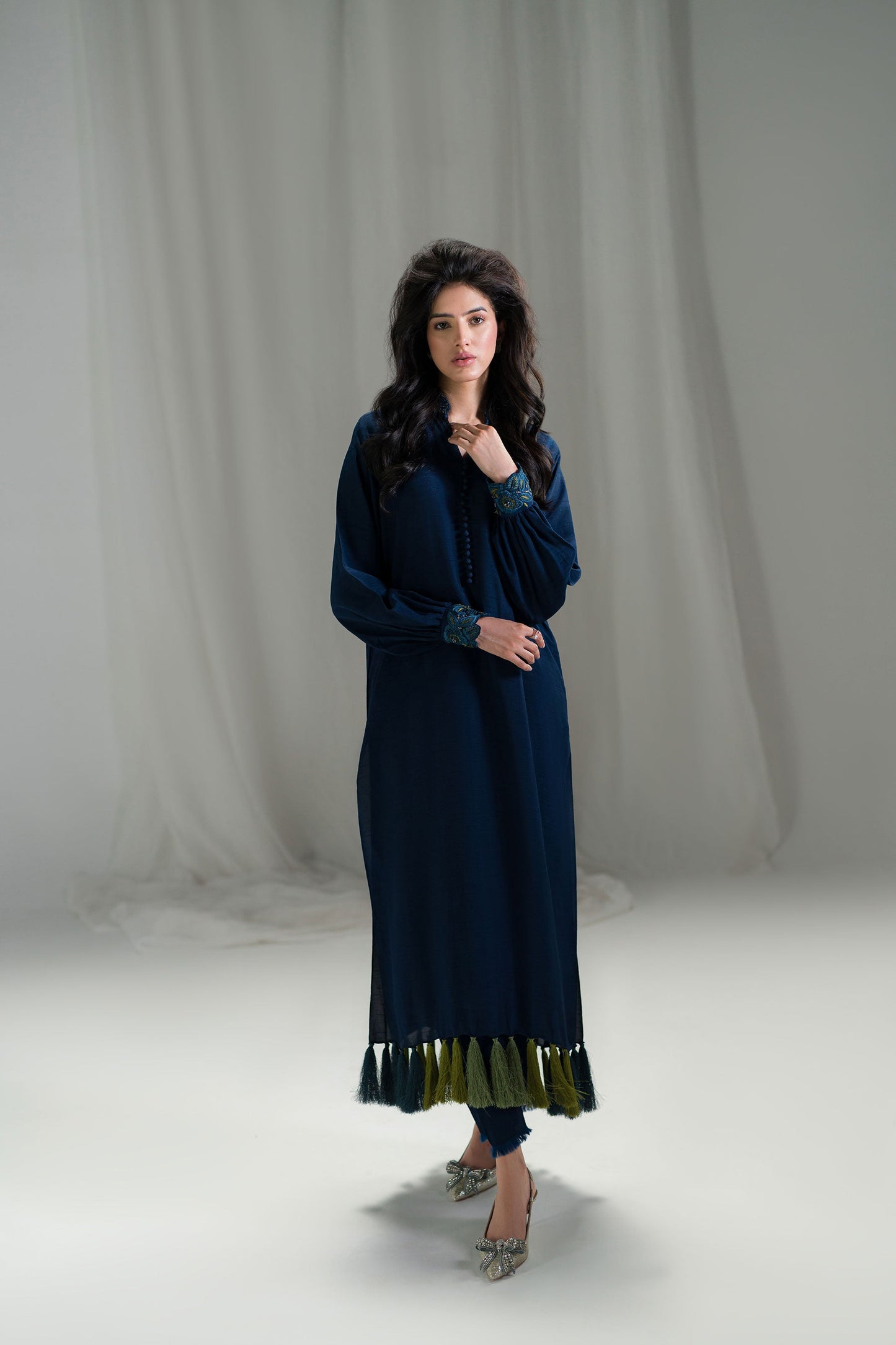 Deep Blue Tassel Tunic (D-07)