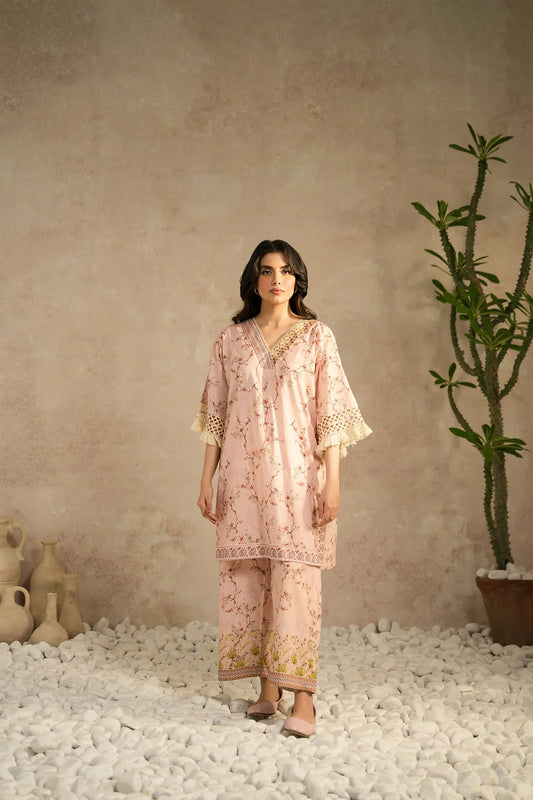 Lawn Pret '25- Dove Matching Set