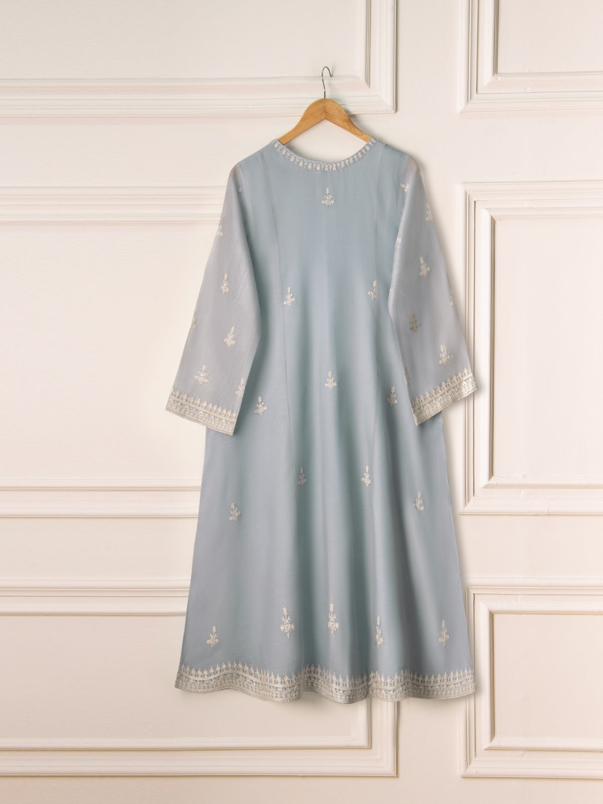 3 Piece- Pure Cotton Net Embroidered Suit S110945