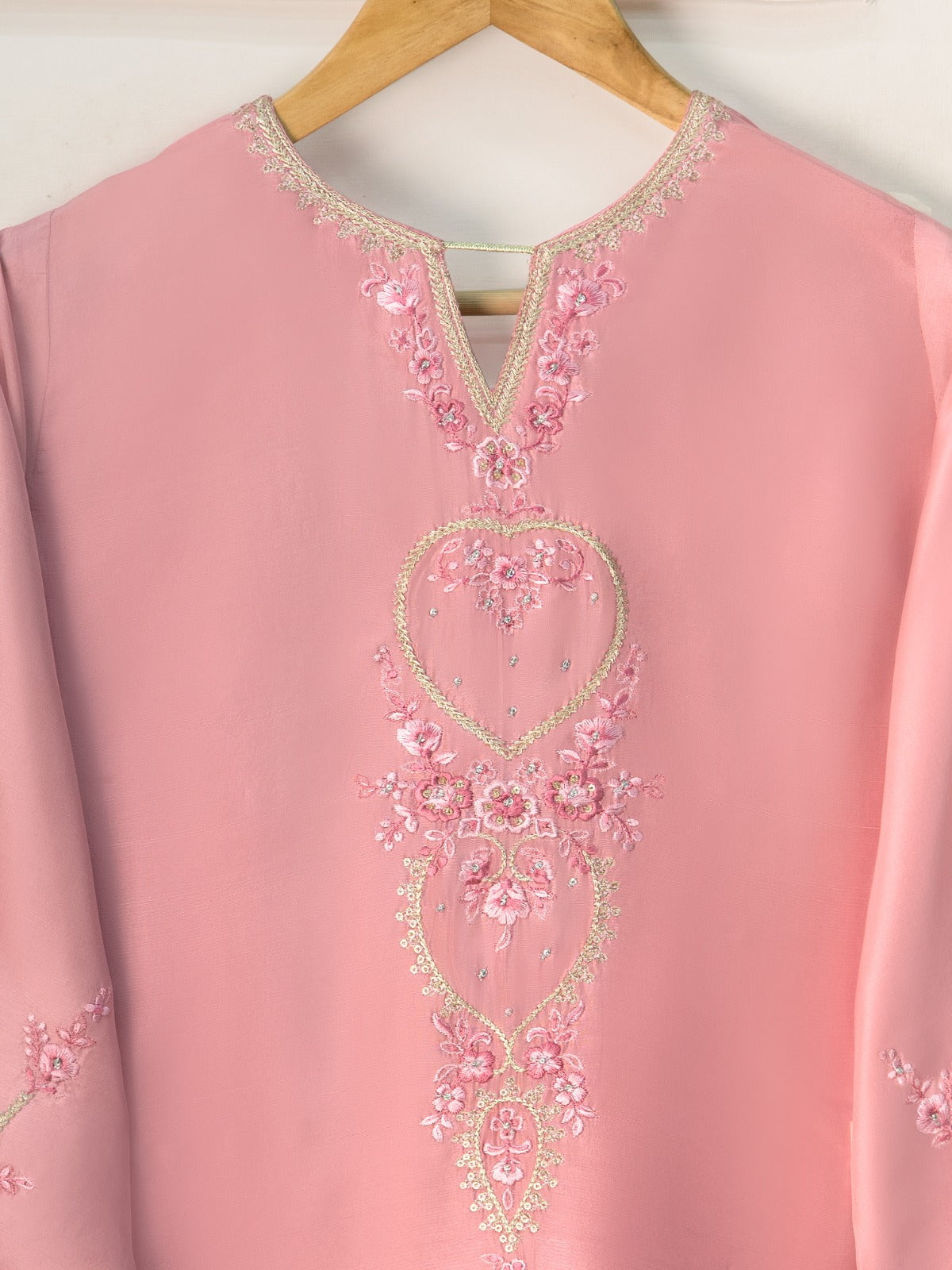 2 Piece - Pure Embroidered  Raw Silk Suit S111148