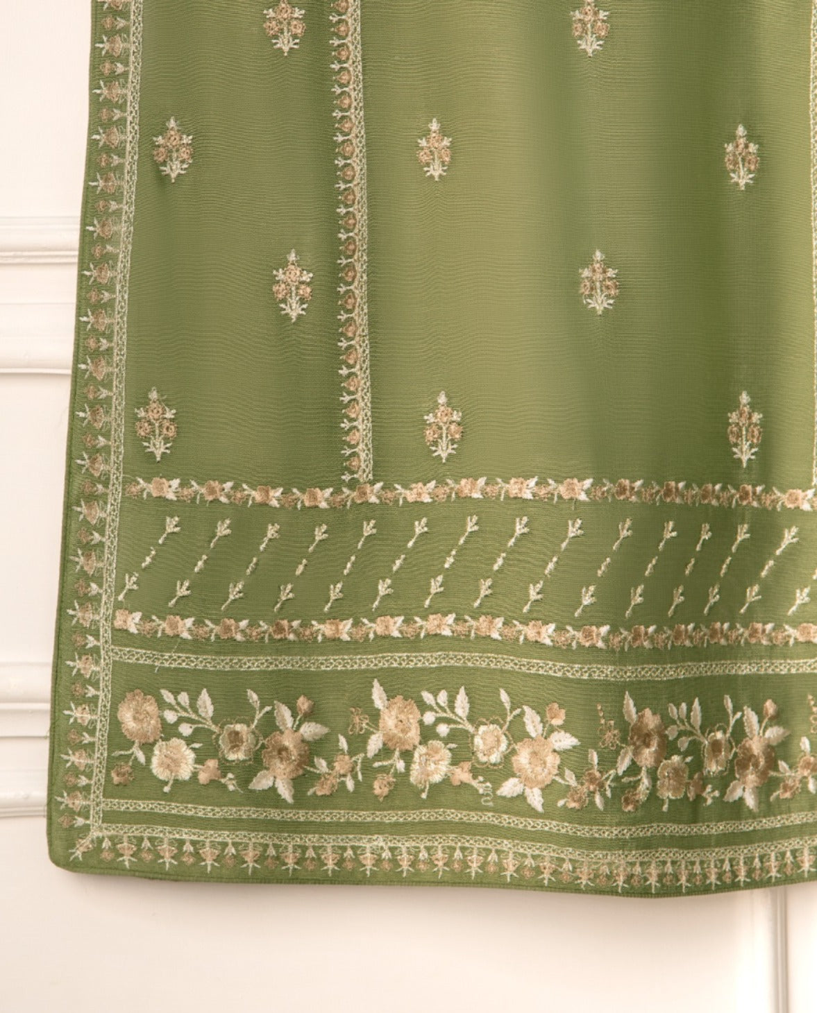 3 Piece- Pure Cotton Net Embroidered Suit S111071