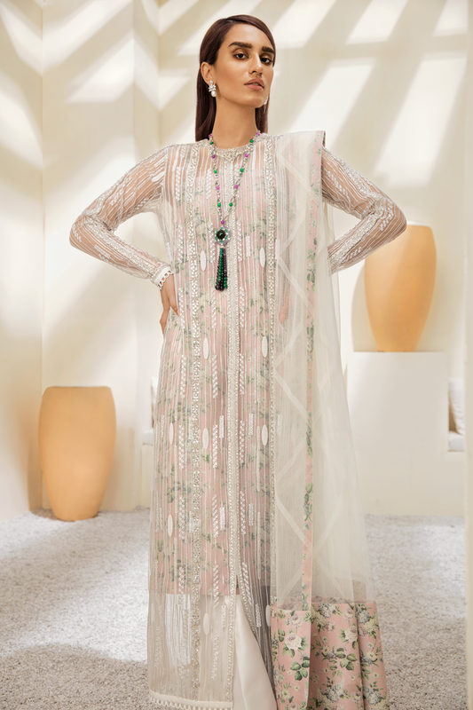 By Sana Yasir Luxury Pret '21 - Blush White - Sale