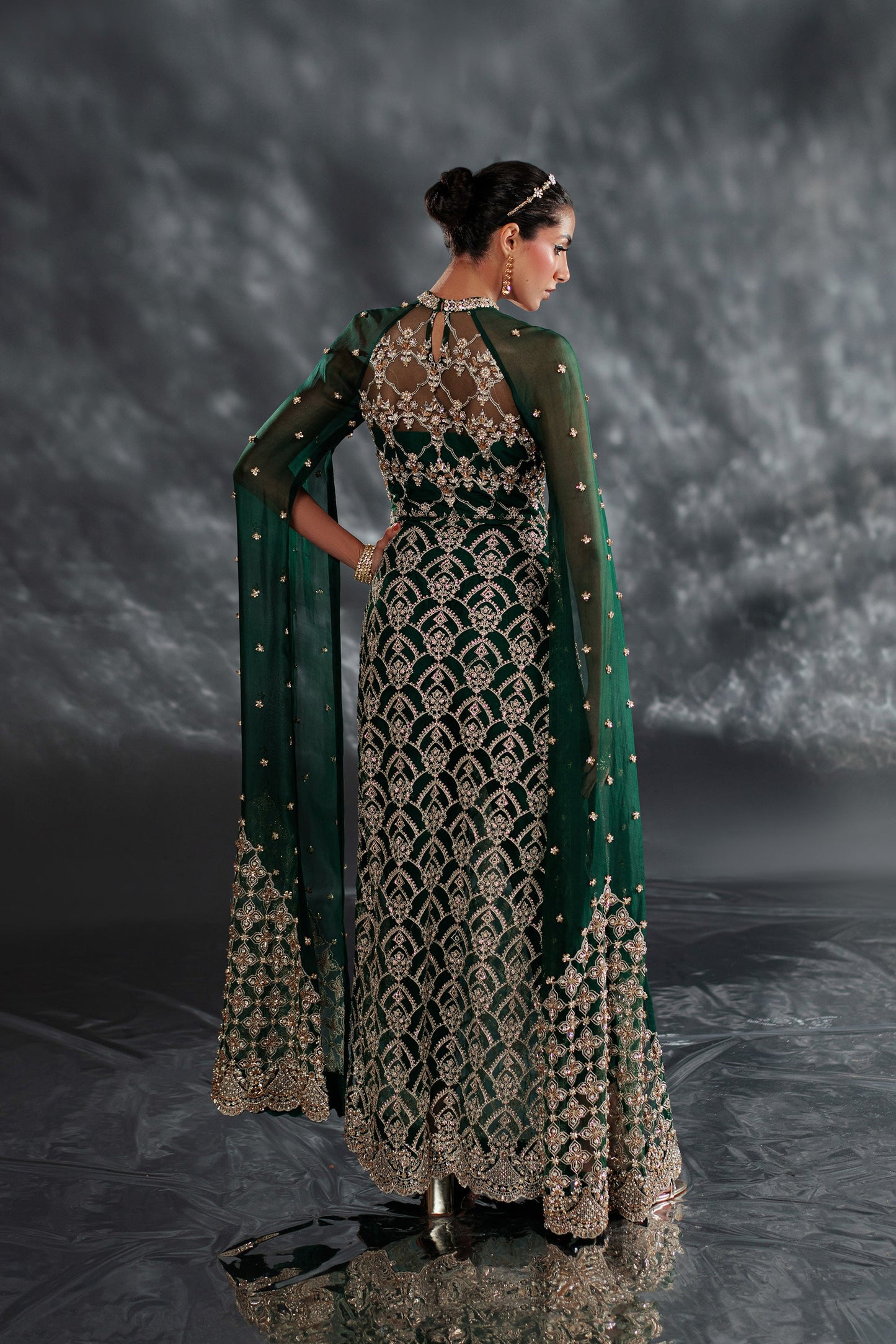 Bold Emerald Majesty Statement Gown (D-03)