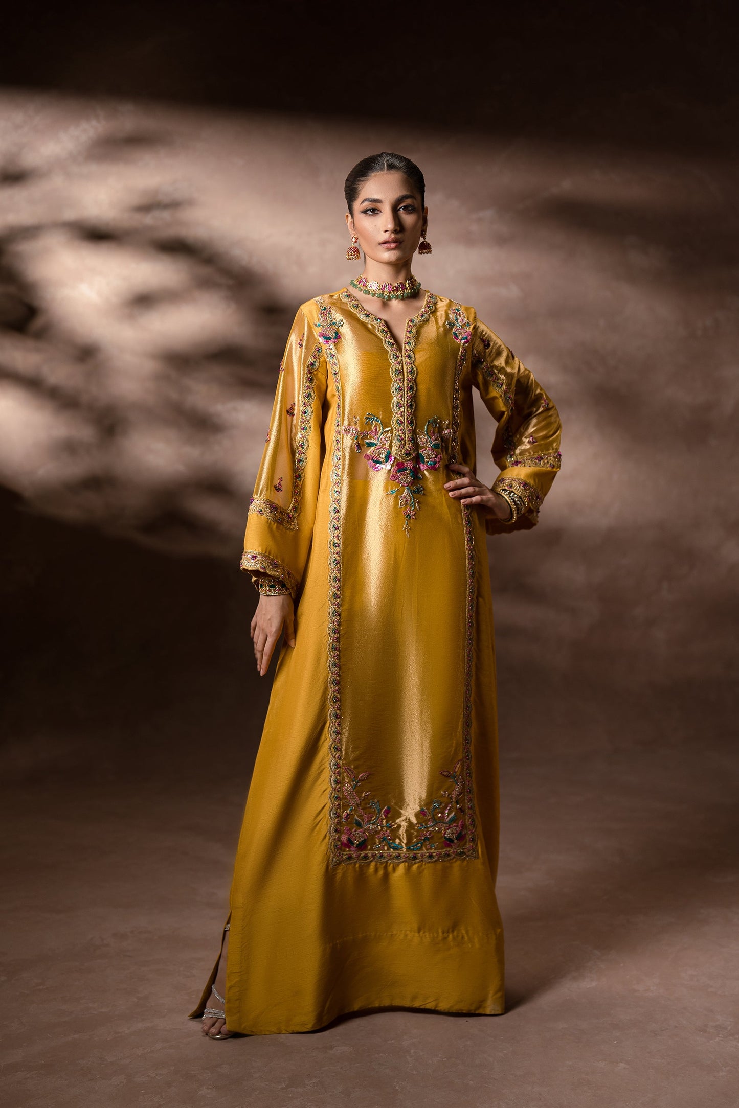 Golden Garden Kaftan Set (D-11)