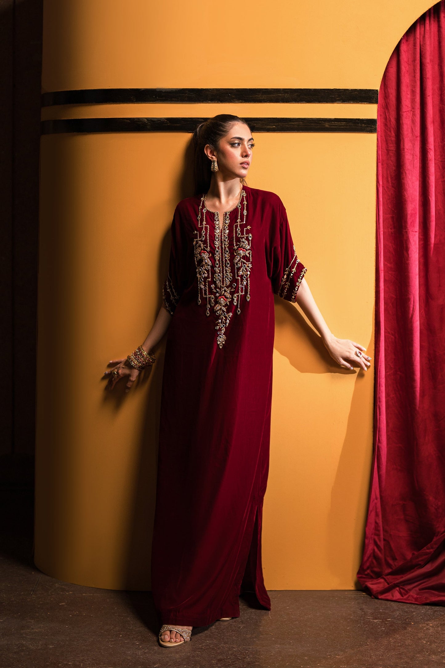 Bold Scarlet Beauty Kaftan (D-11)