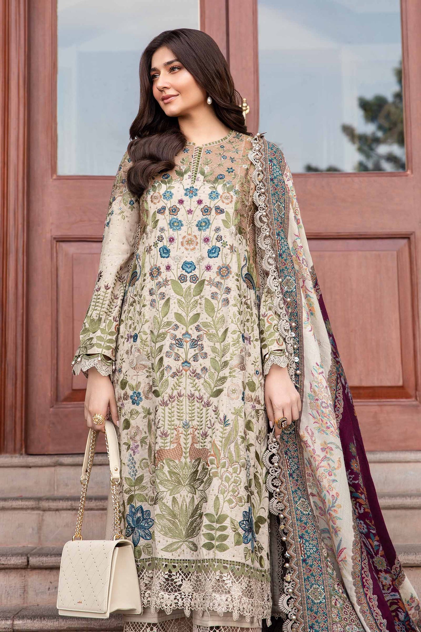 Winter Luxe'24 - 3 Piece Unstitched Embroidered Linen Suit | DL-1211