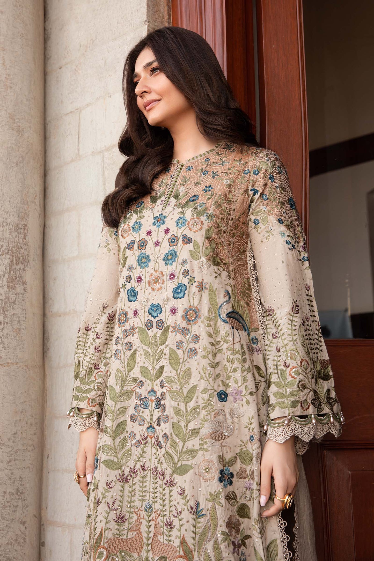 Winter Luxe'24 - 3 Piece Unstitched Embroidered Linen Suit | DL-1211