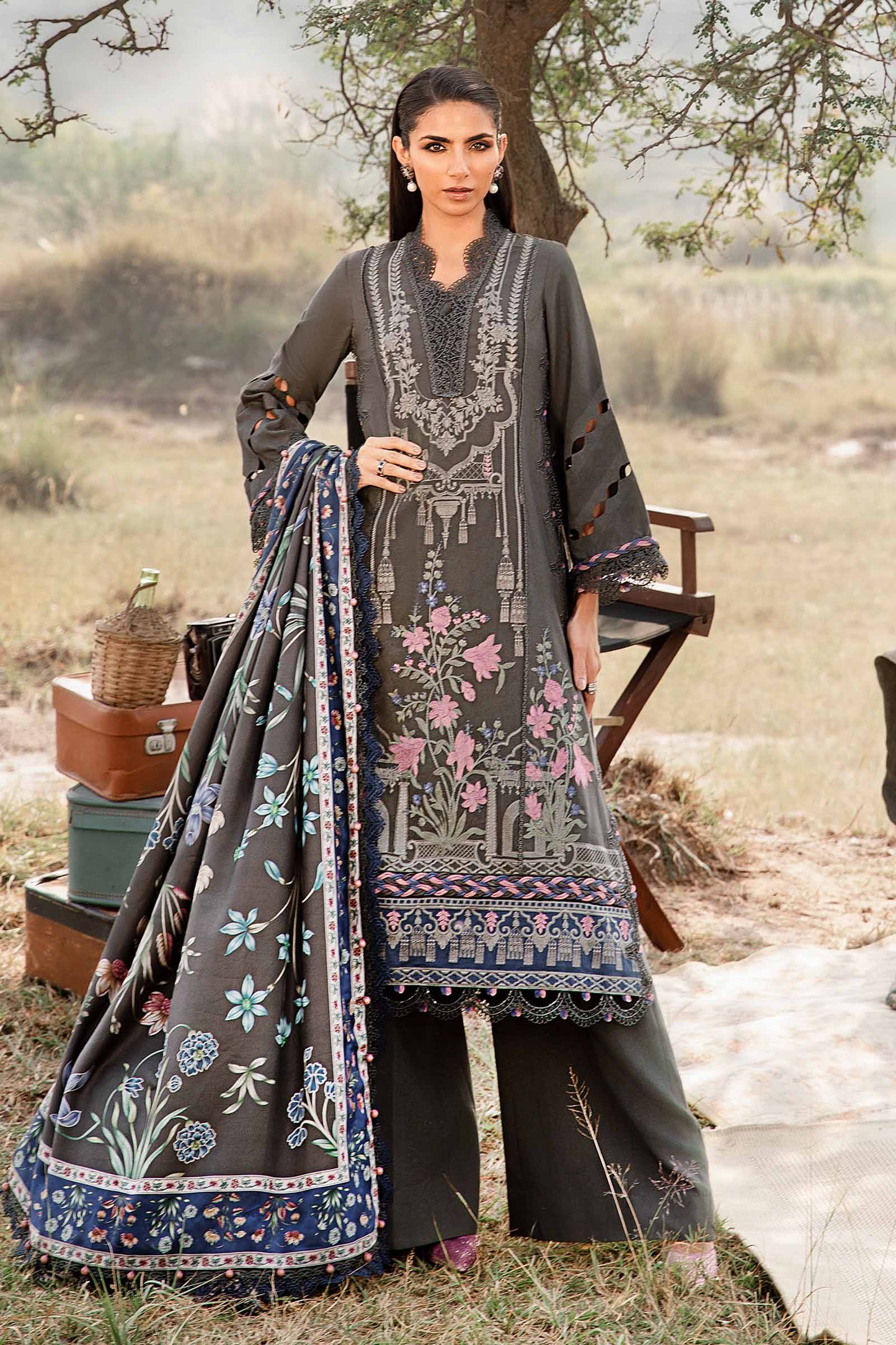 Mprints'24 - 3 Piece Unstitched Printed Linen Suit | MPT-2401-A (RTS)