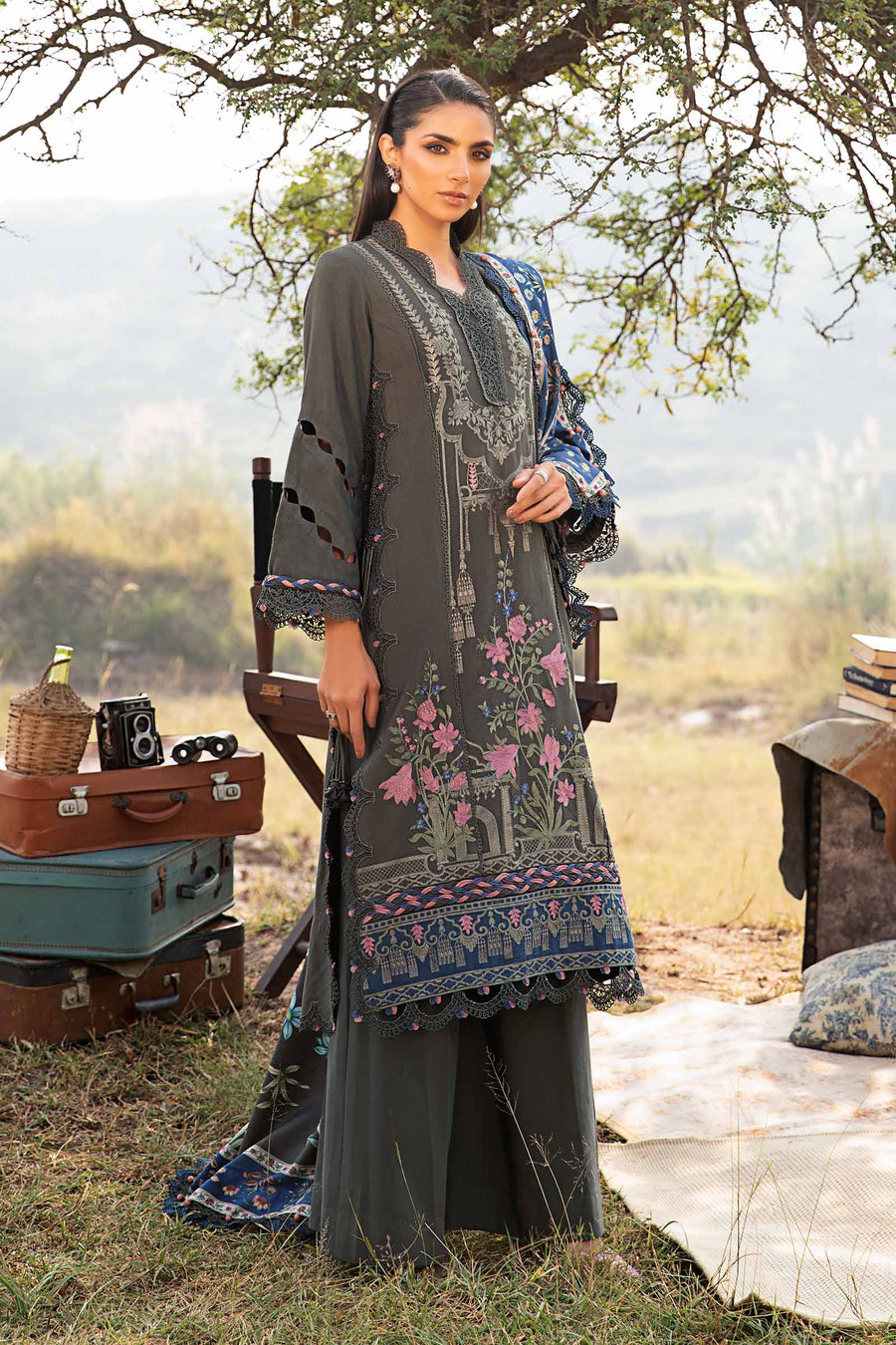 Mprints'24 - 3 Piece Unstitched Printed Linen Suit | MPT-2401-A (RTS) photo 5