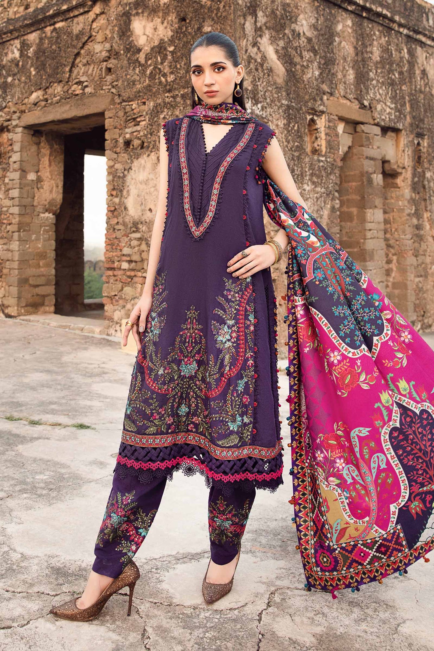 Mprints'24 - 3 Piece Unstitched Printed Linen Suit | MPT-2402-A