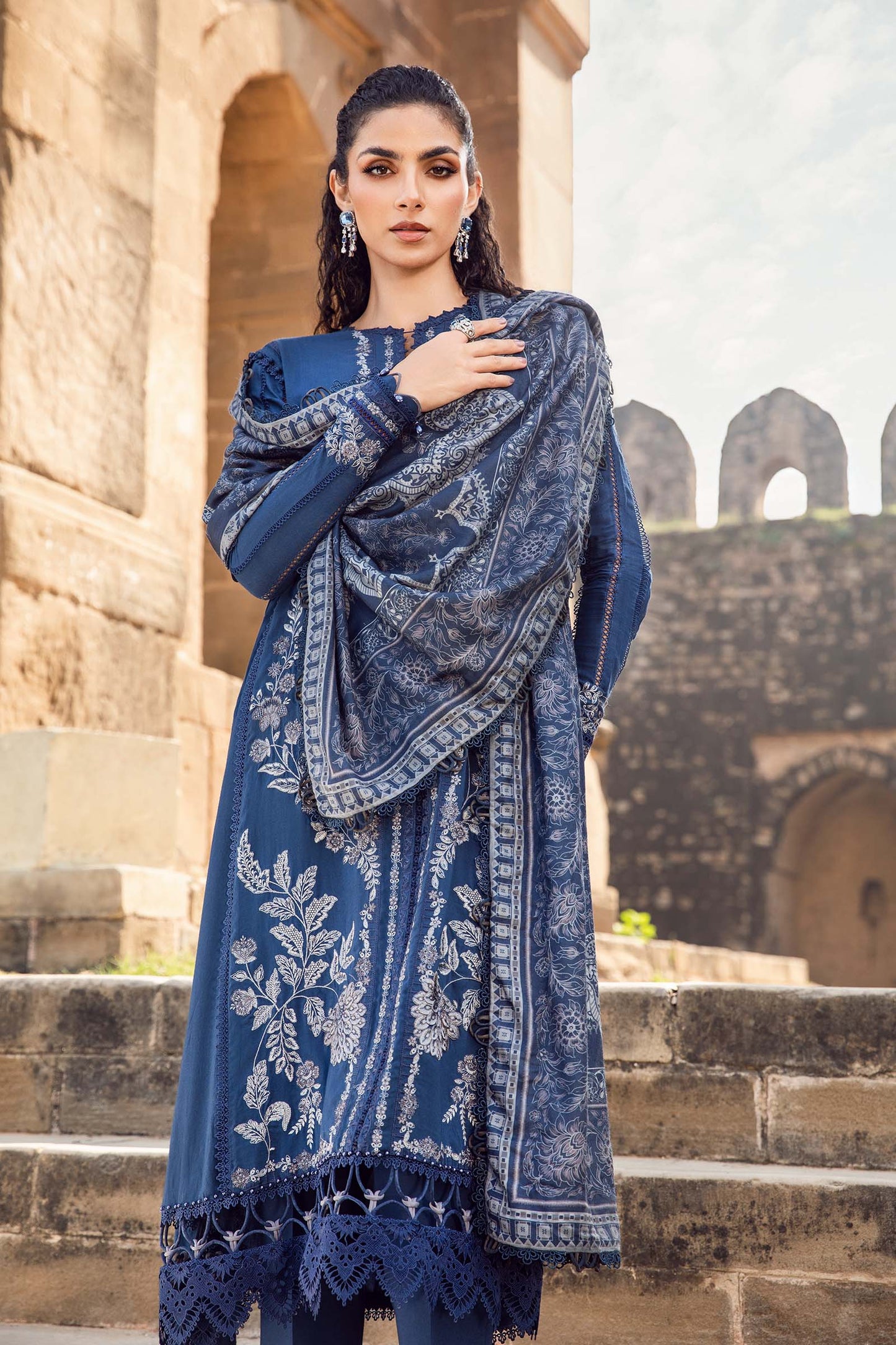 Mprints'24 - 3 Piece Unstitched Printed Linen Suit | MPT-2404-B