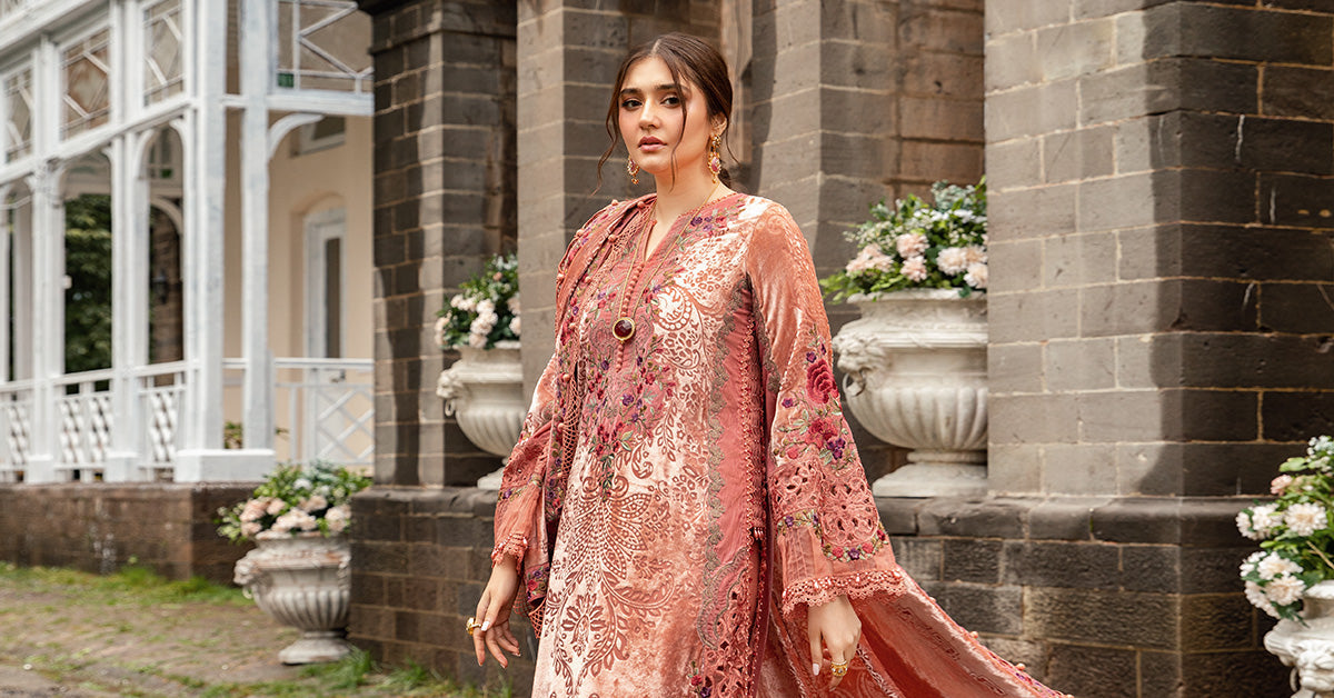 Winter Luxe'24 - 3 Piece Unstitched Embroidered Palachi Suit | DL-1206 (RTS)