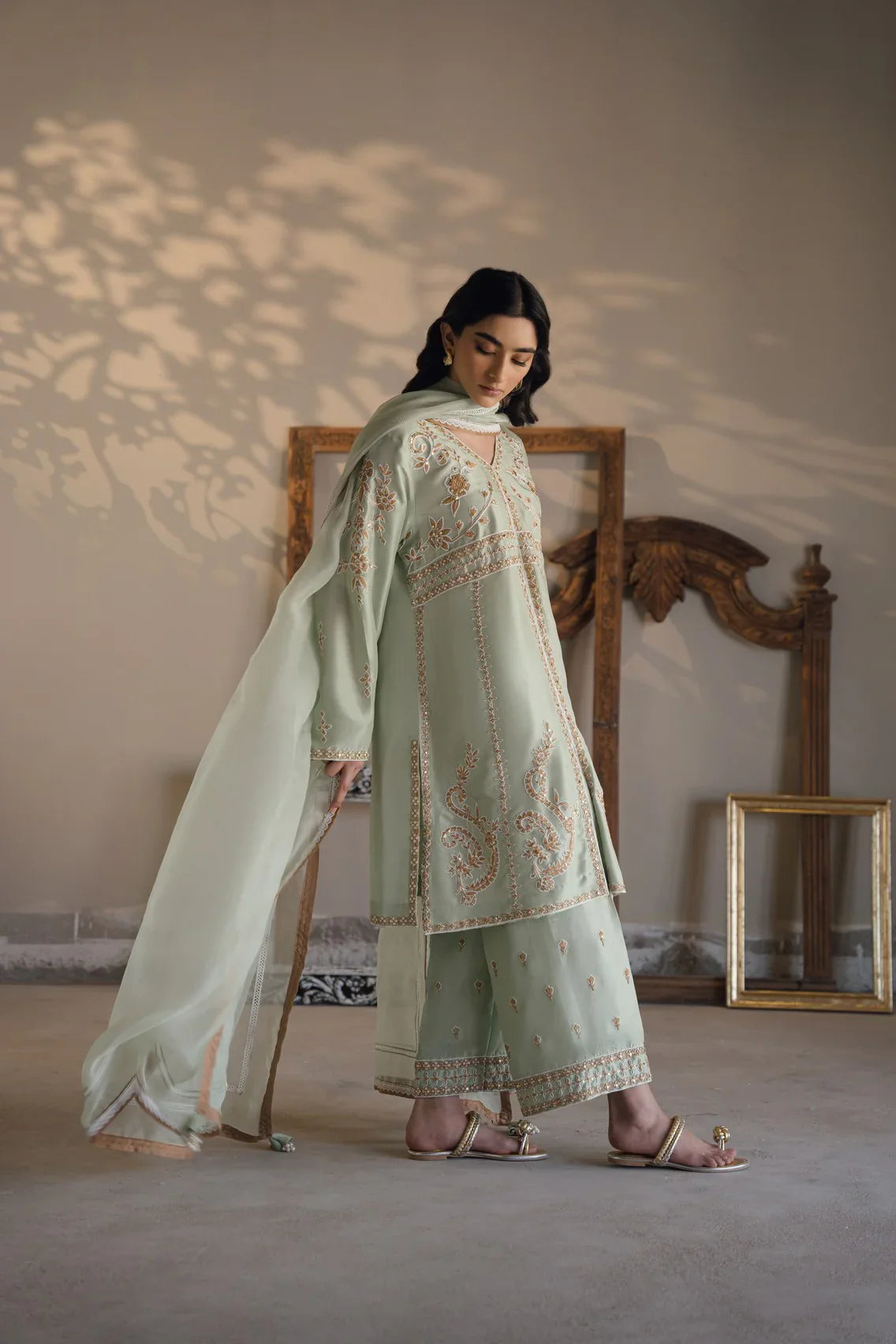 Semi formals Luxury'25 - Chandni in mint