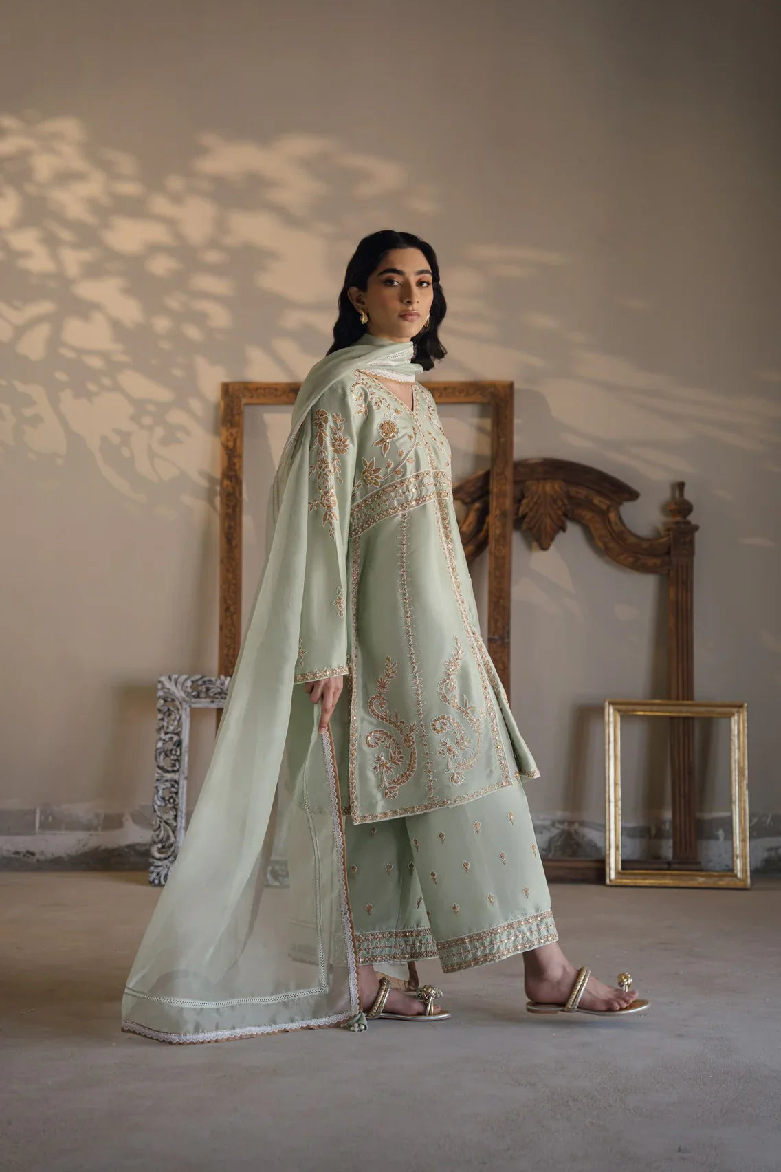 Semi formals Luxury'25 - Chandni in mint